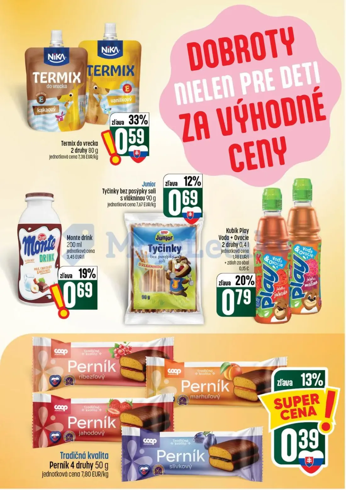 Coop Tempo leták, strana 29 z 56 — Termix do vrecka, Tyčinky bez posýpky soli s vlákninou, Monte drink