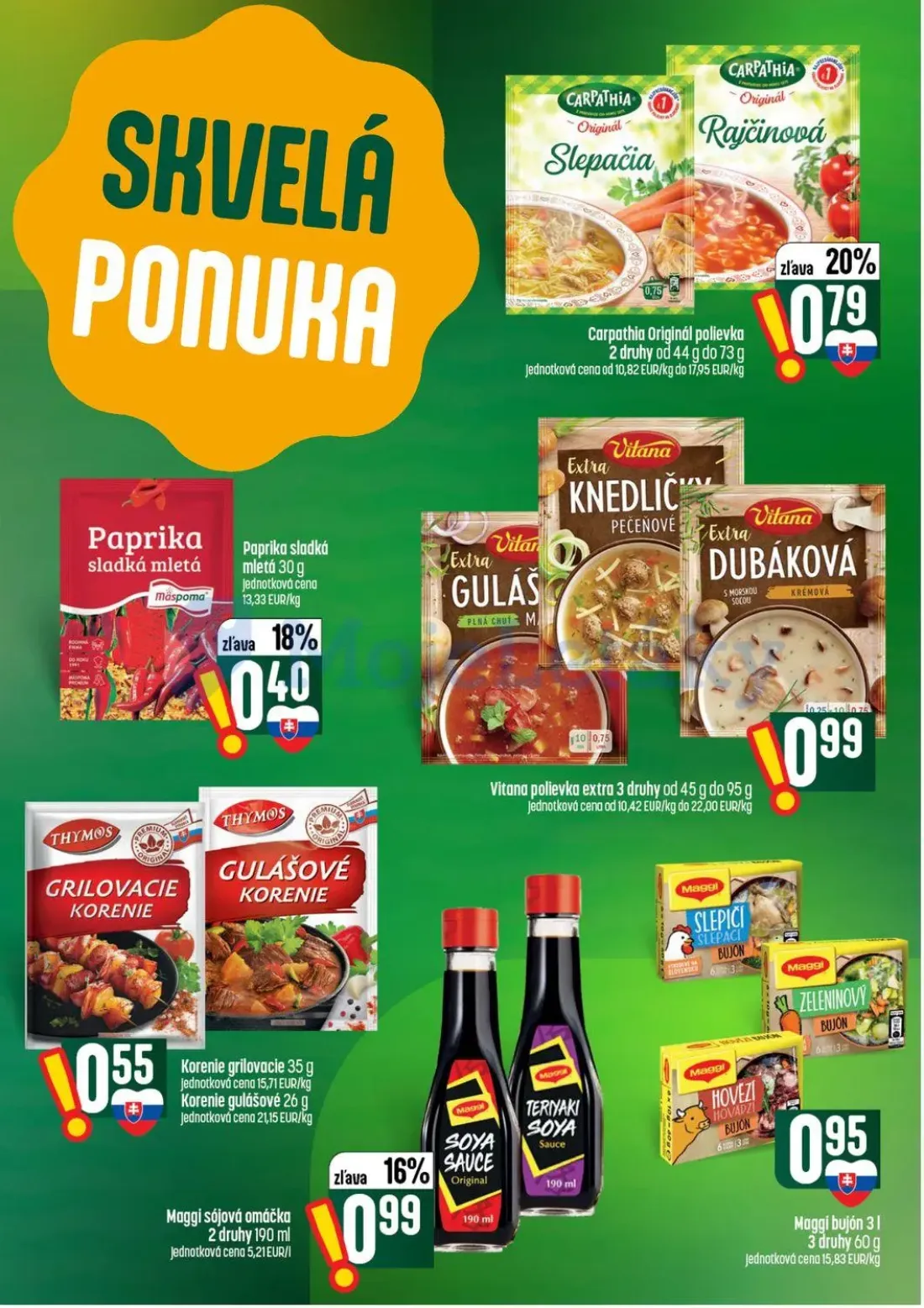 Coop Tempo leták, strana 31 z 56 — Carpathia Originál polievka, Paprika sladká mletá, Vitana polievka extra