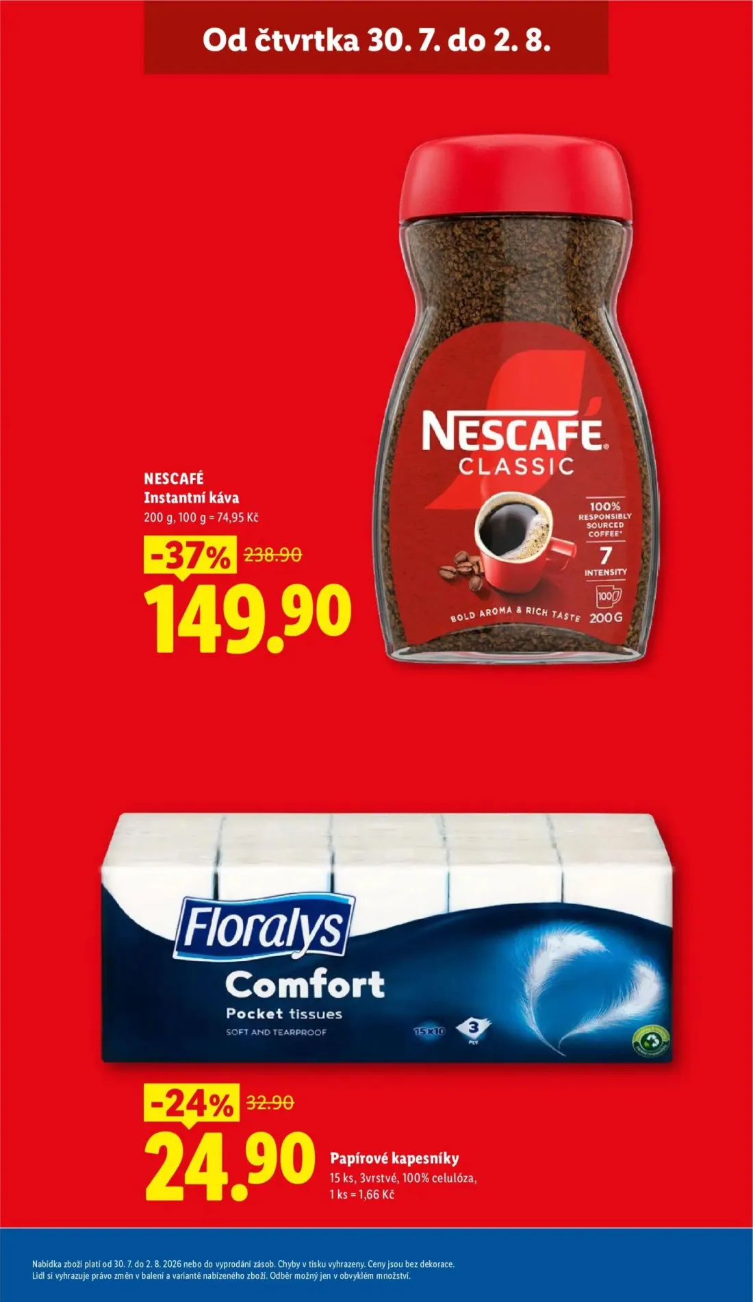 Lidl leták, strana 11 z 56 — NESCAFÉ Instantní káva, Floralys Comfort Pocket tissues
