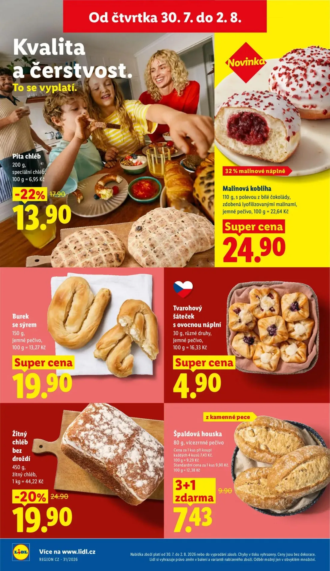 Lidl leták, strana 18 z 56 — Žitný chléb bez droždí, Pita chléb, Špaldová houska