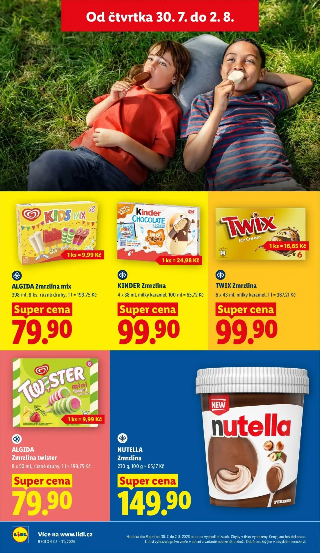 Lidl leták, strana 22 z 56 — ALGIDA Zmrzlina mix, KINDER Zmrzlina, TWIX Zmrzlina