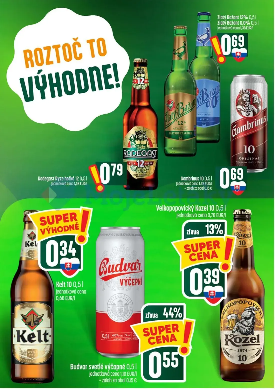 Coop Tempo leták, strana 49 z 56 — Radegast Ryze hořká 12, Zlatý Bažant 12%, Zlatý Bažant 0,0%