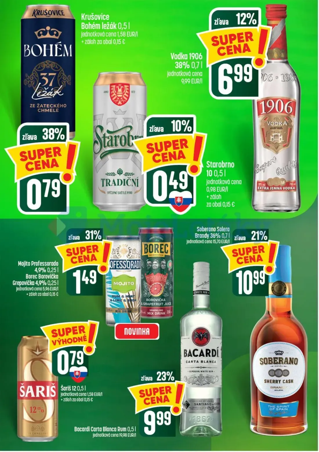 Coop Tempo leták, strana 50 z 56 — Krušovice Bohém ležák, Vodka 1906, Starobrno 10