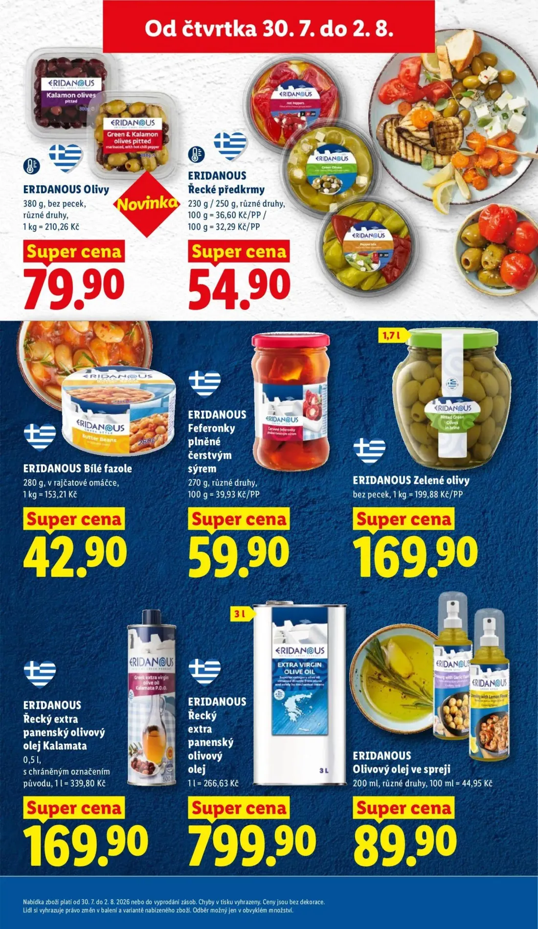 Lidl leták, strana 31 z 56 — ERIDANOUS Olivy, ERIDANOUS Řecké předkrmy, ERIDANOUS Bílé fazole