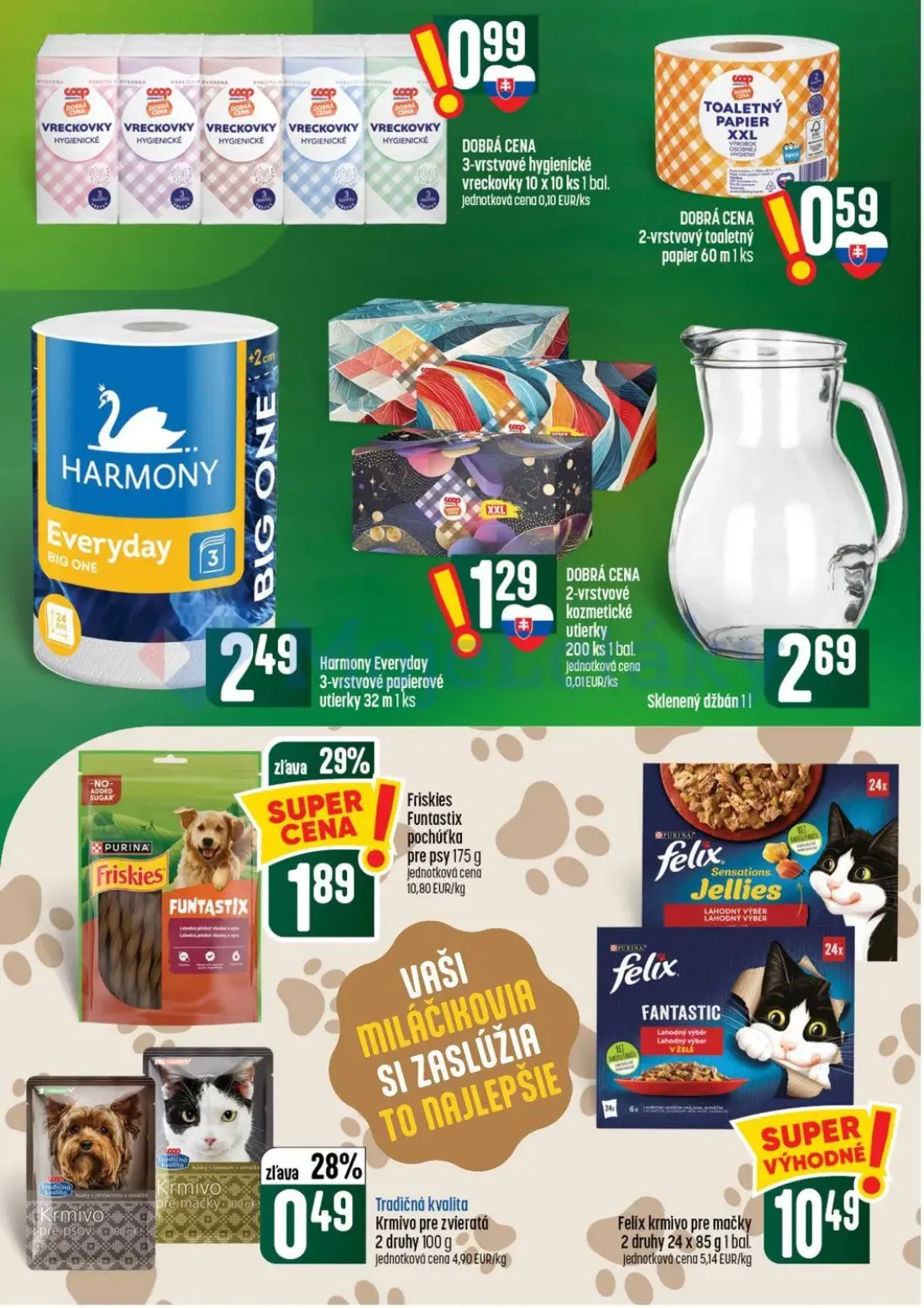 Coop Tempo leták, strana 55 z 56 — 3-vrstvové hygienické vreckovky, 2-vrstvový toaletný papier, Harmony Everyday 3-vrstvové …