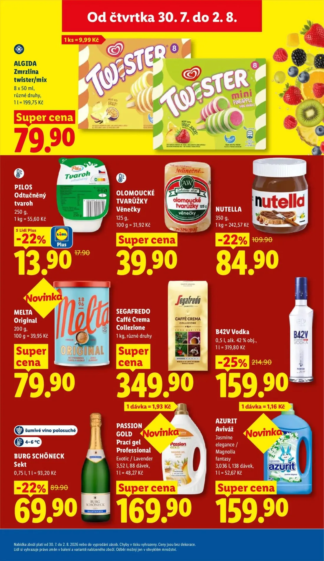 Lidl leták, strana 35 z 56 — B42V Vodka, NUTELLA, BURG SCHÖNECK Sekt
