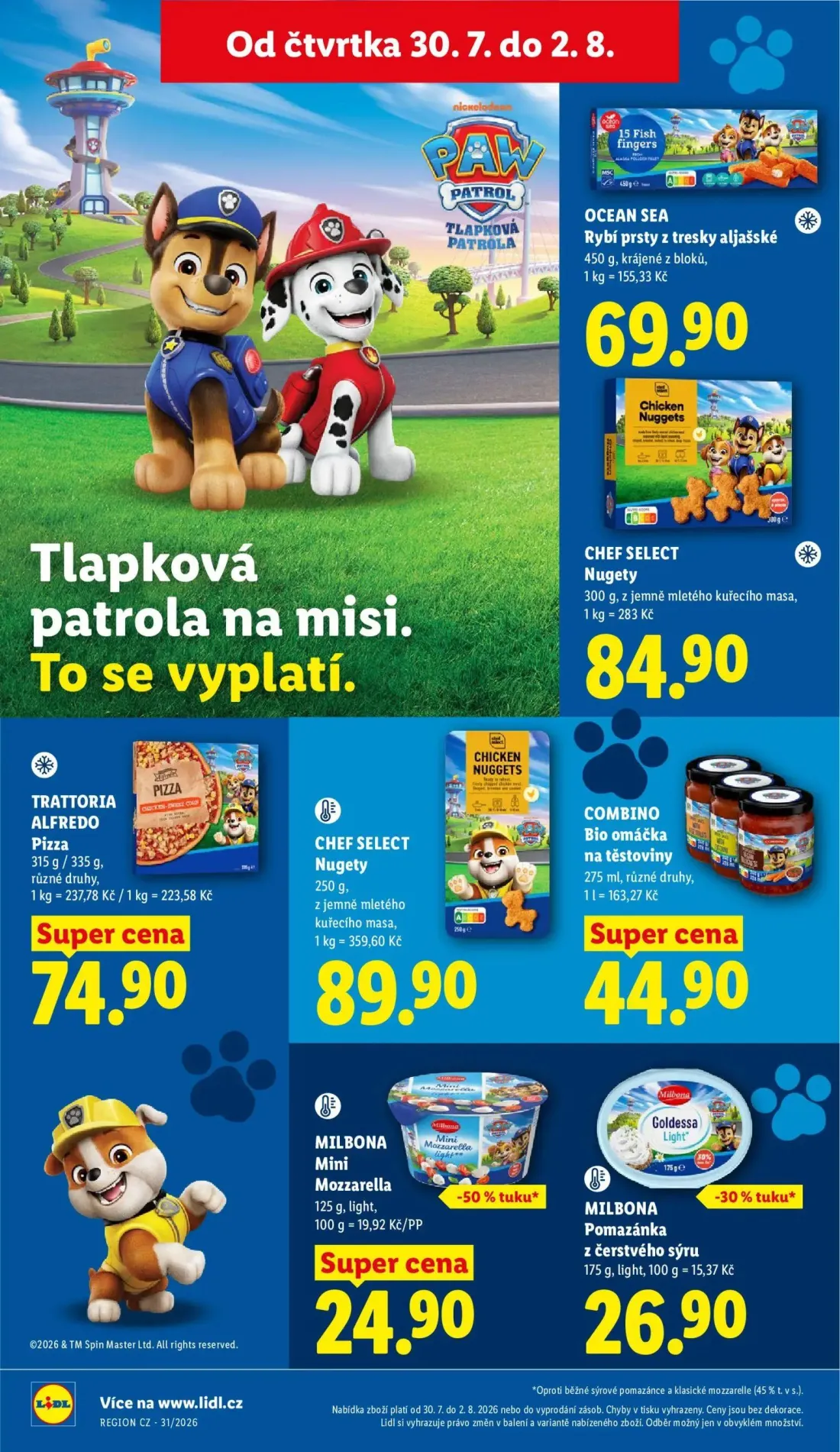 Lidl leták, strana 46 z 56 — Rybí prsty z tresky aljašské, Nugety, Pizza