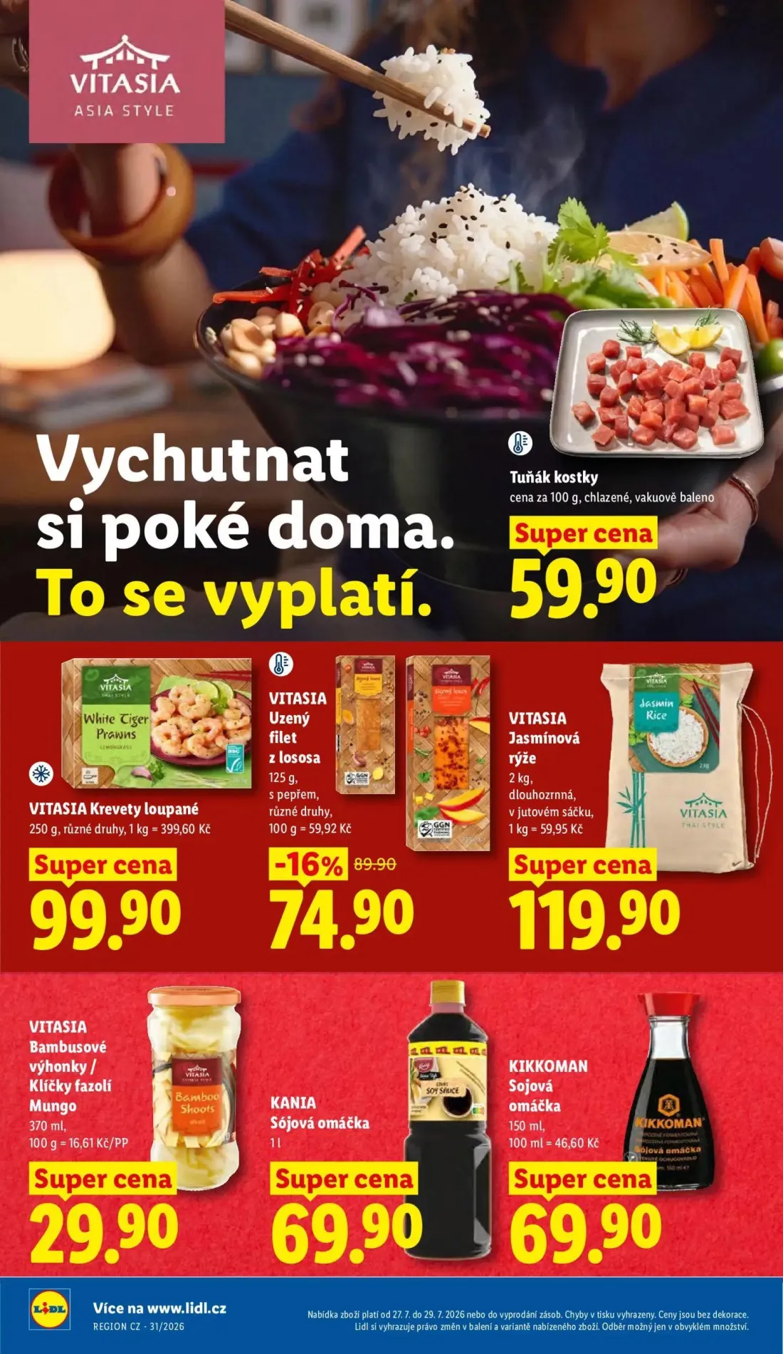 Lidl leták, strana 18 z 52 — VITASIA Uzený filet z lososa, Tuňák kostky, VITASIA Krevety loupané
