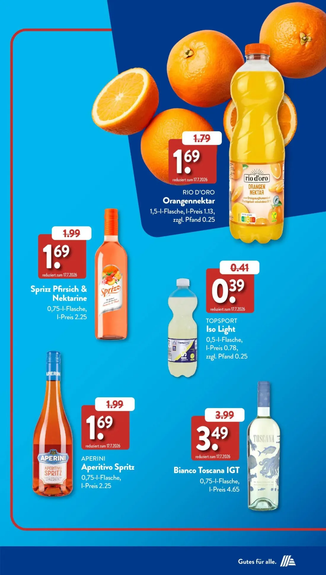 Aldi Süd Prospekt, Seite 3 von 50 — Bianco Toscana IGT, Sprizz Pfirsich & Nektarine, APERINI Aperitivo Spritz