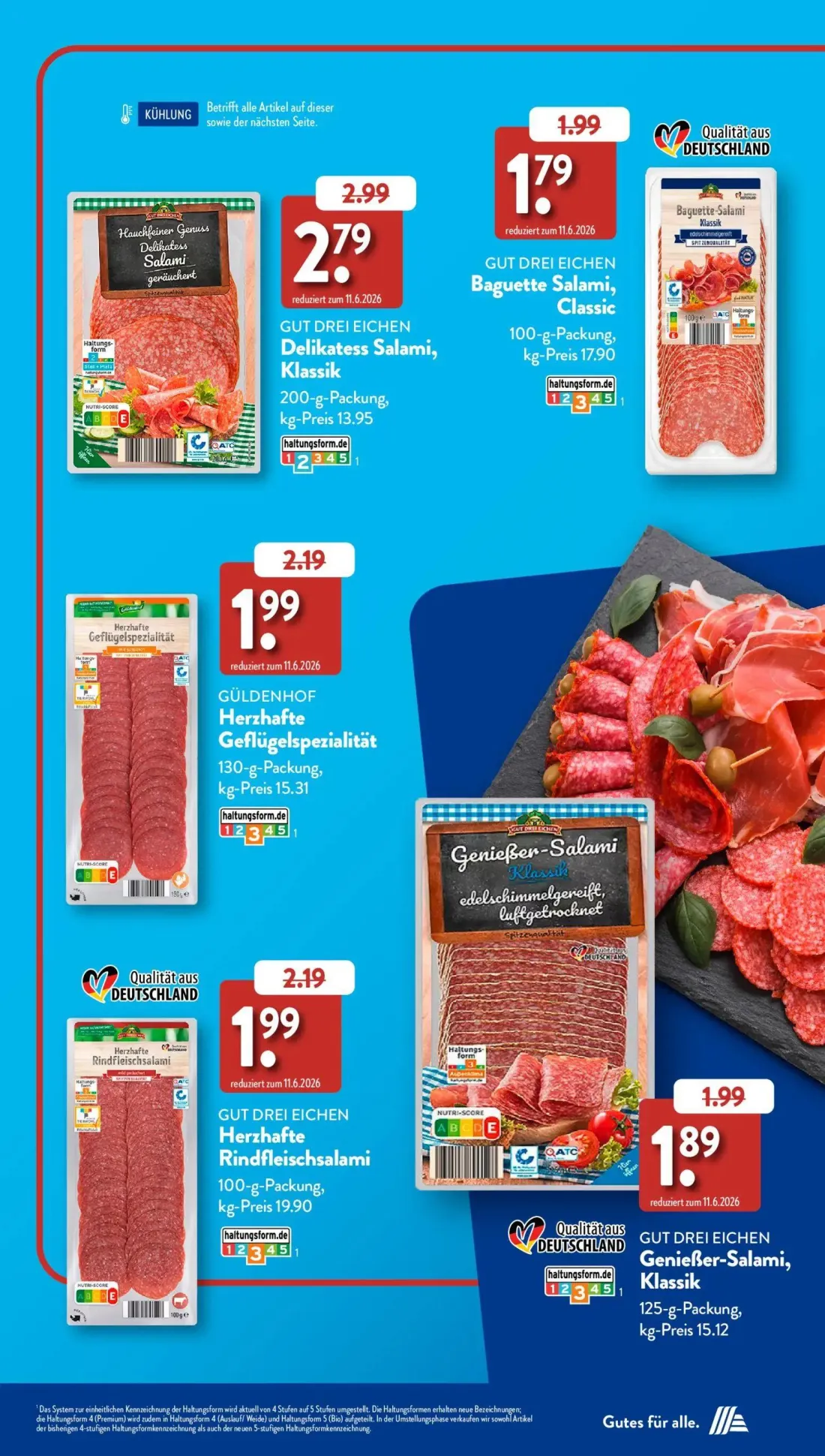 Aldi Süd Prospekt, Seite 15 von 50 — Delikatess Salami, Klassik, Baguette Salami, Classic, Herzhafte Geflügelspezialität