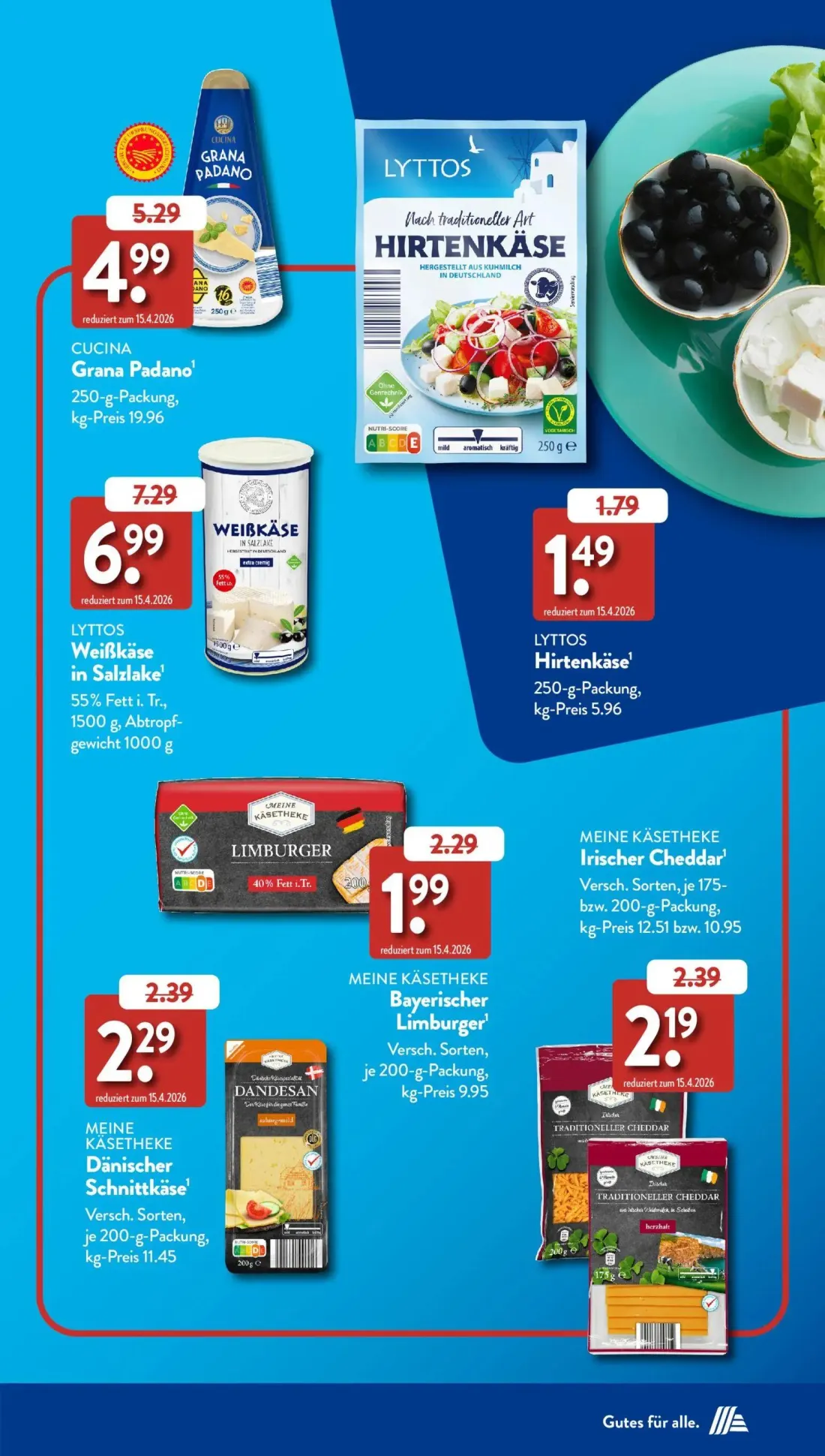 Aldi Süd Prospekt, Seite 17 von 50 — Grana Padano, Weißkäse in Salzlake, Hirtenkäse