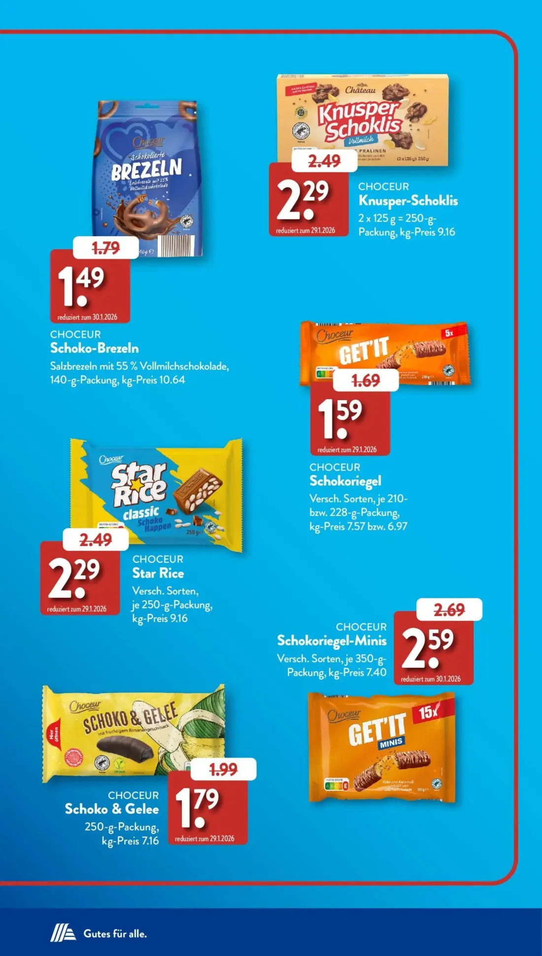 Aldi Süd Prospekt, Seite 30 von 50 — CHOCEUR Schoko-Brezeln, CHOCEUR Knusper-Schoklis, CHOCEUR Star Rice