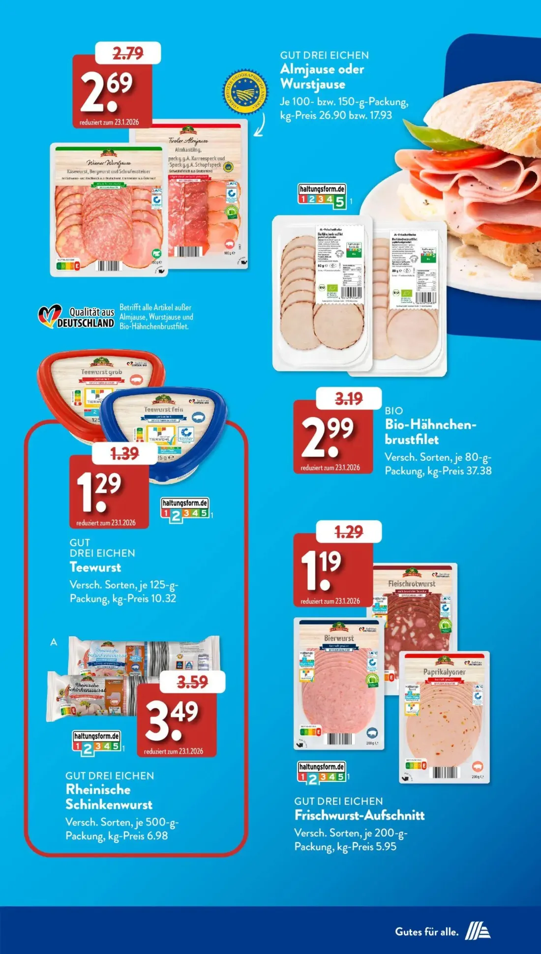 Aldi Süd Prospekt, Seite 41 von 50 — BIO Bio-Hähnchenbrustfilet, Almjause oder Wurstjause, Teewurst