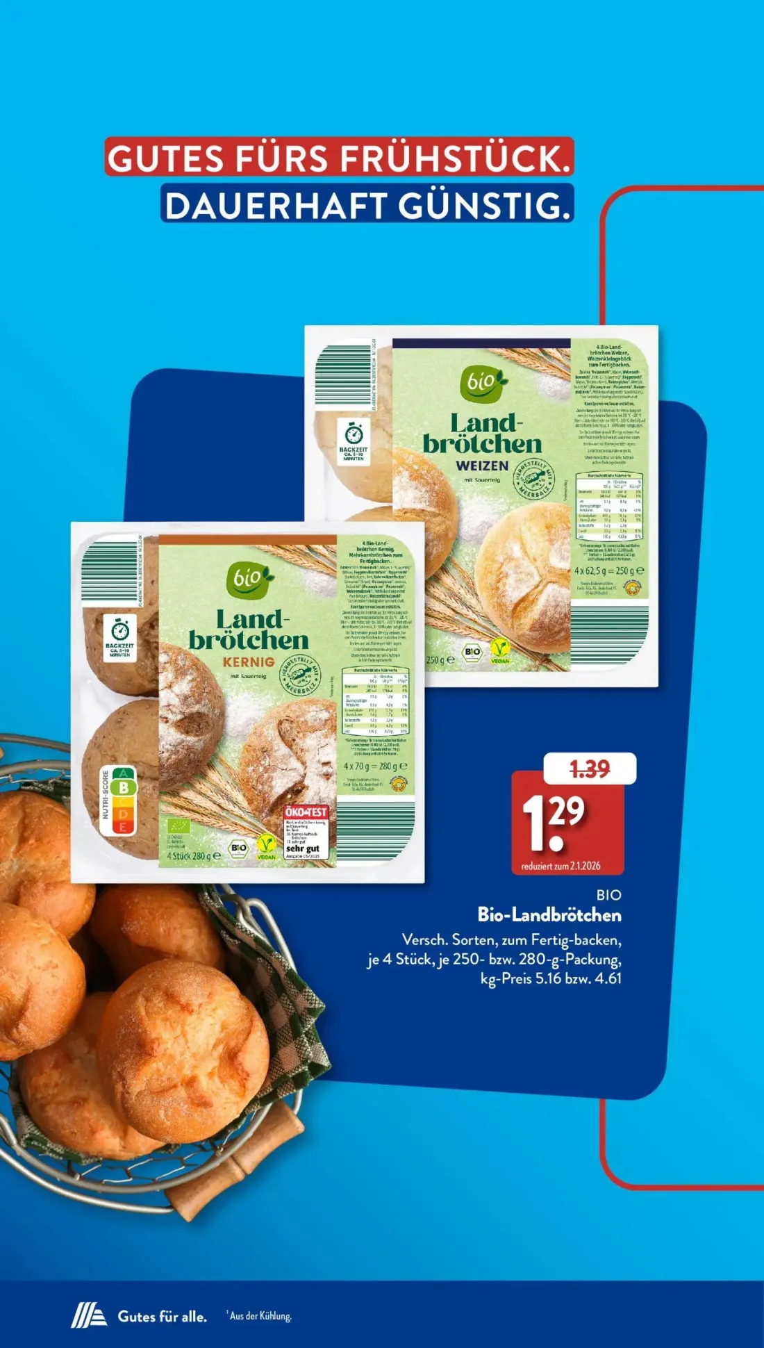 Aldi Süd Prospekt, Seite 42 von 50 — Bio-Landbrötchen