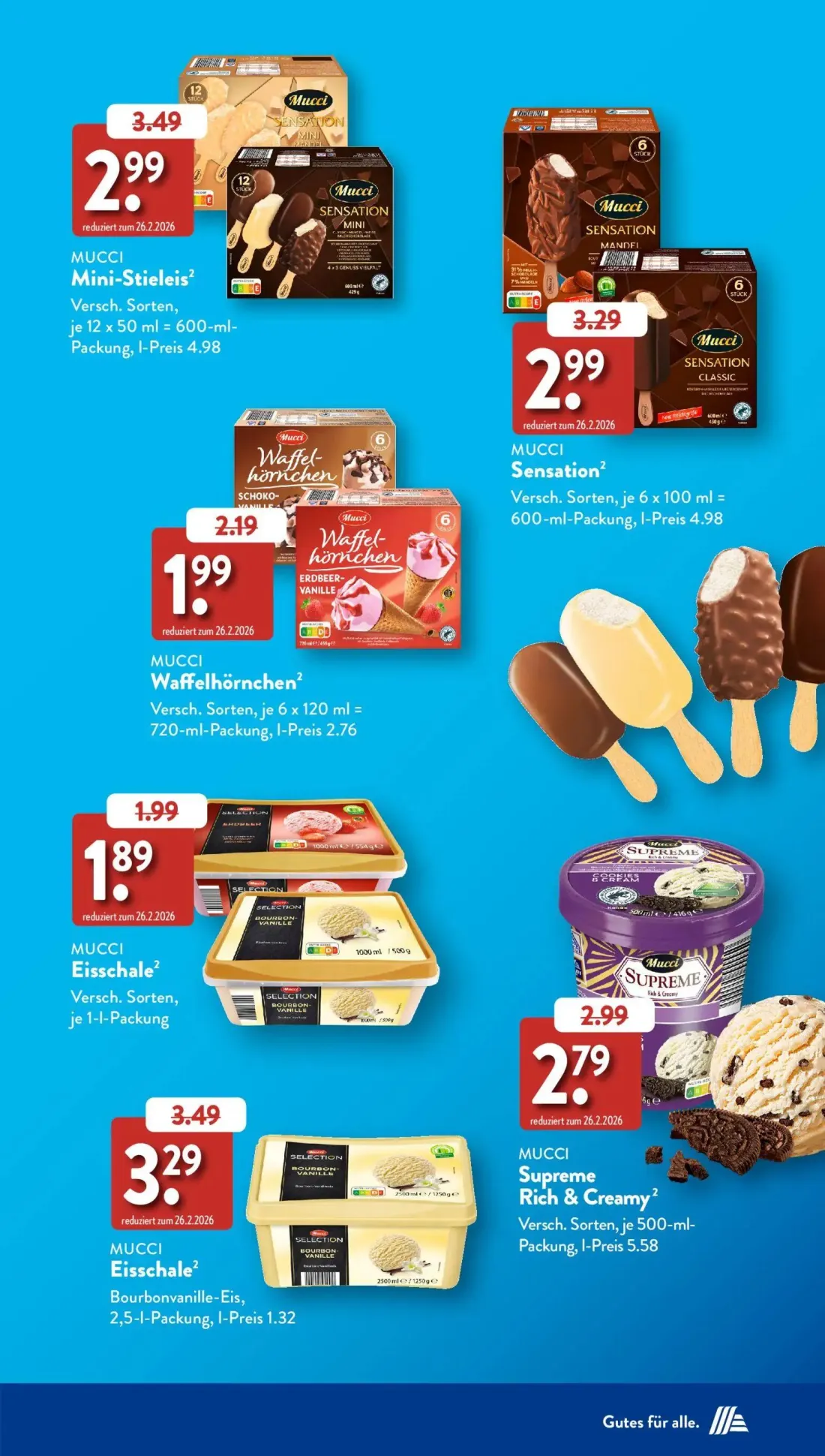 Aldi Süd Prospekt, Seite 45 von 50 — Mucci Mini-Stieleis, Mucci Sensation, Mucci Waffelhörnchen