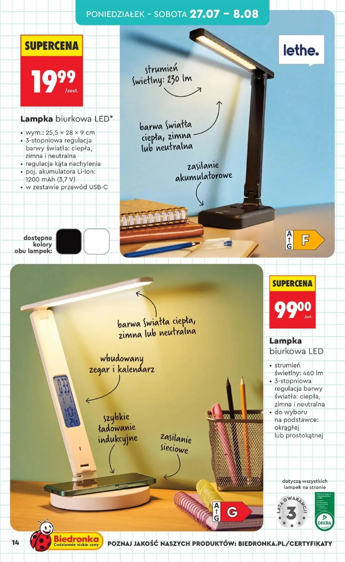 Biedronka gazetka, strona 14 z 33 — Lampka biurkowa LED, Lampka biurkowa LED