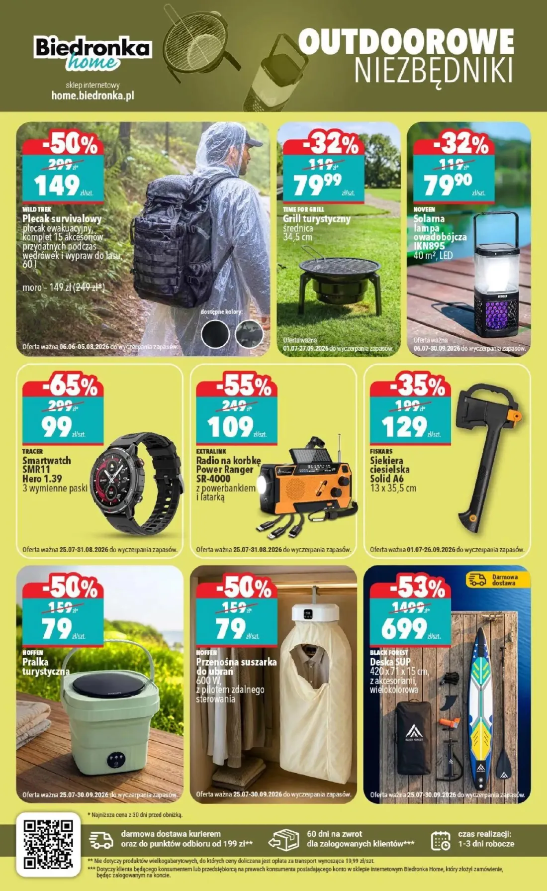 Biedronka gazetka, strona 2 z 6 — Deska SUP 420 x 71 x 15 cm, z akcesoriami, wielokolorowa, Smartwatch SMR11 Hero 1.39 3 wym…