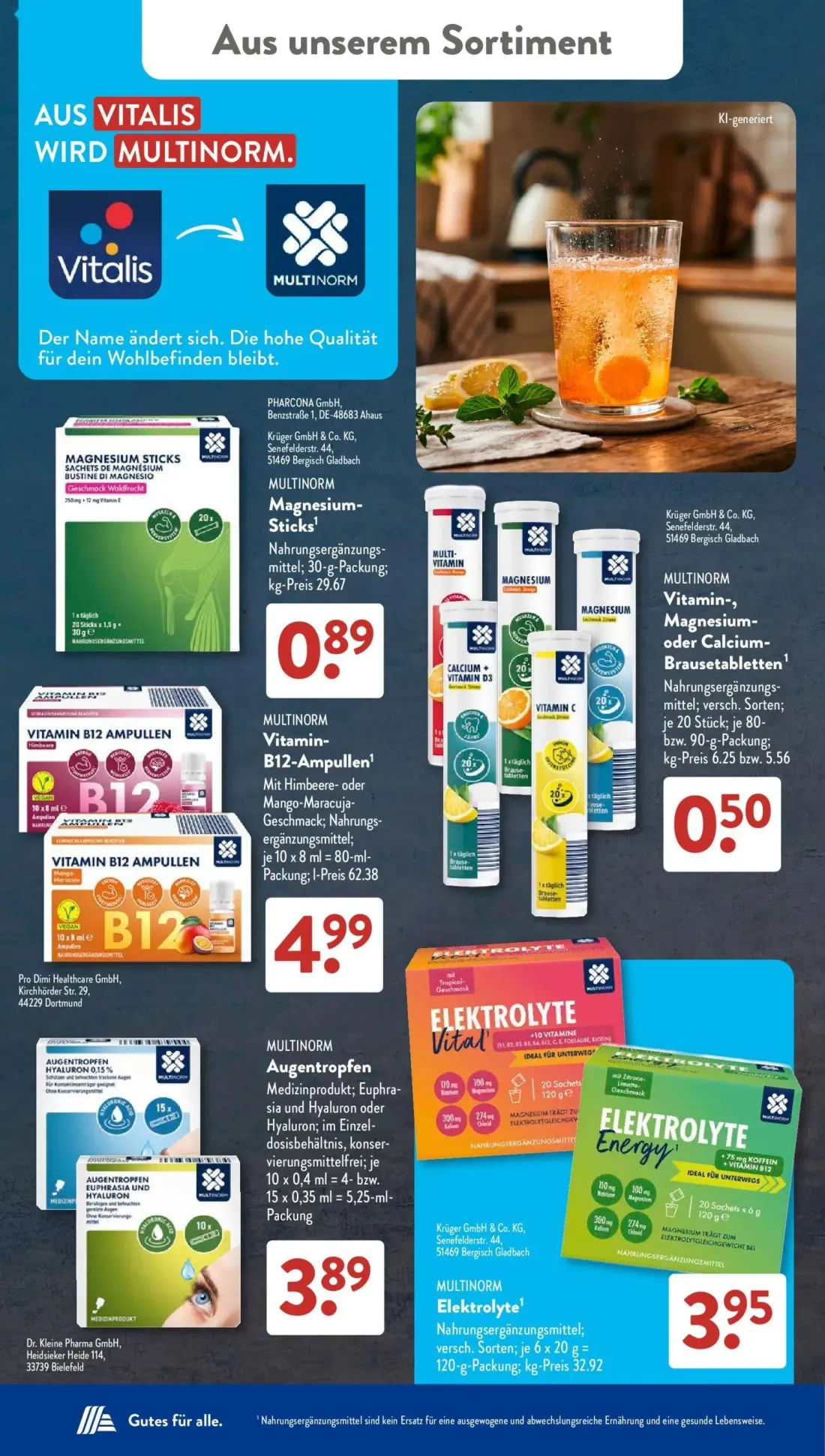 Aldi Süd Prospekt, Seite 19 von 23 — MULTINORM Magnesium-Sticks, MULTINORM Vitamin-, Magnesium- oder Calcium-Brausetabletten…
