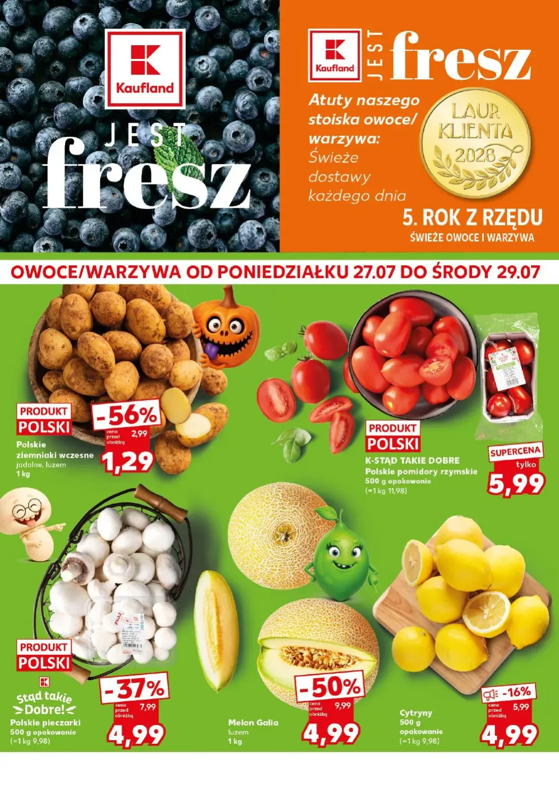 Kaufland gazetka, strona 2 z 28 — Melon Galia, Polskie pieczarki, Polskie ziemniaki wczesne jadalne, luzem