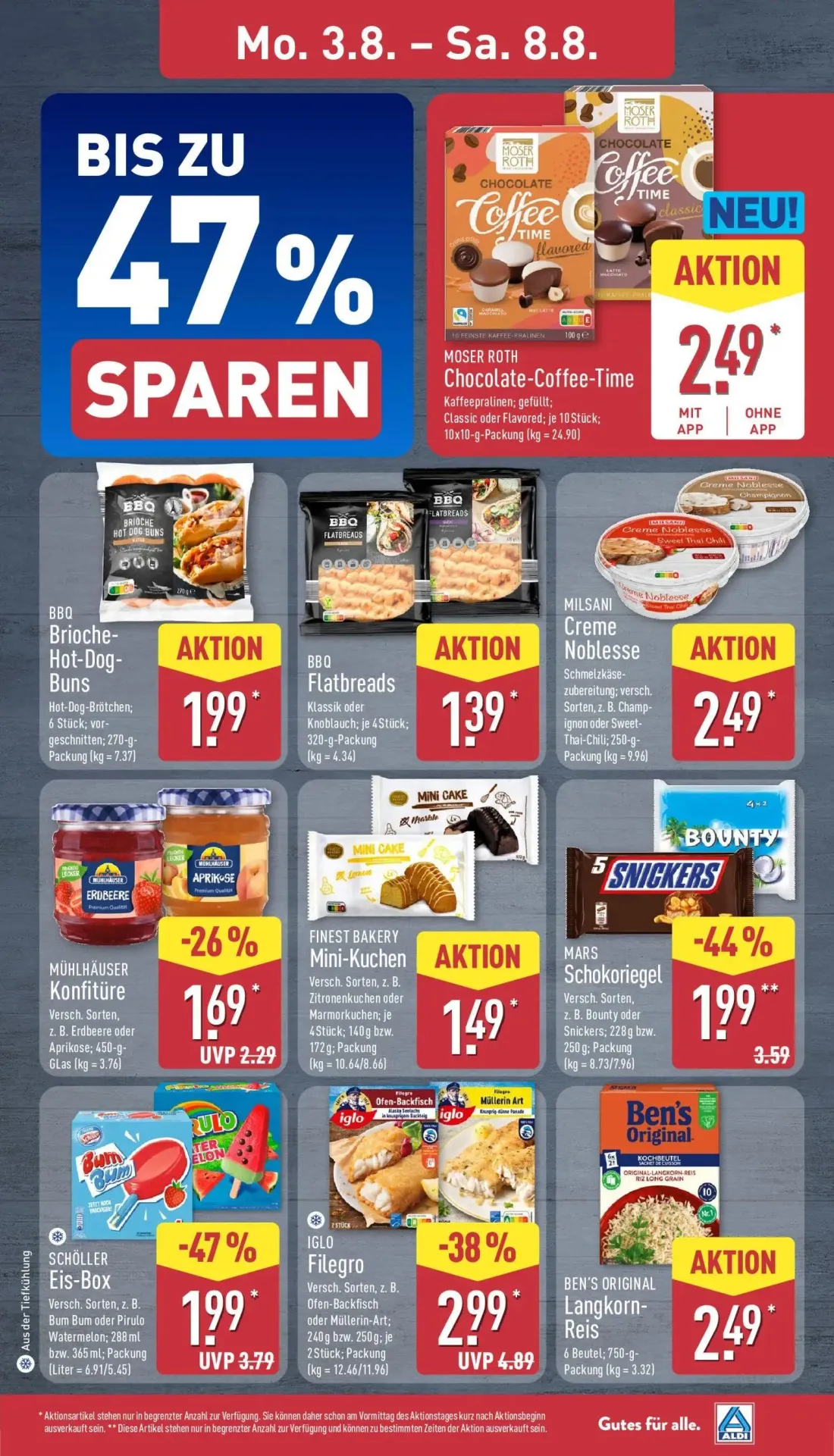 Aldi Nord Prospekt, Seite 7 von 40 — IGLO Filegro, SCHÖLLER Eis-Box, MARS Schokoriegel