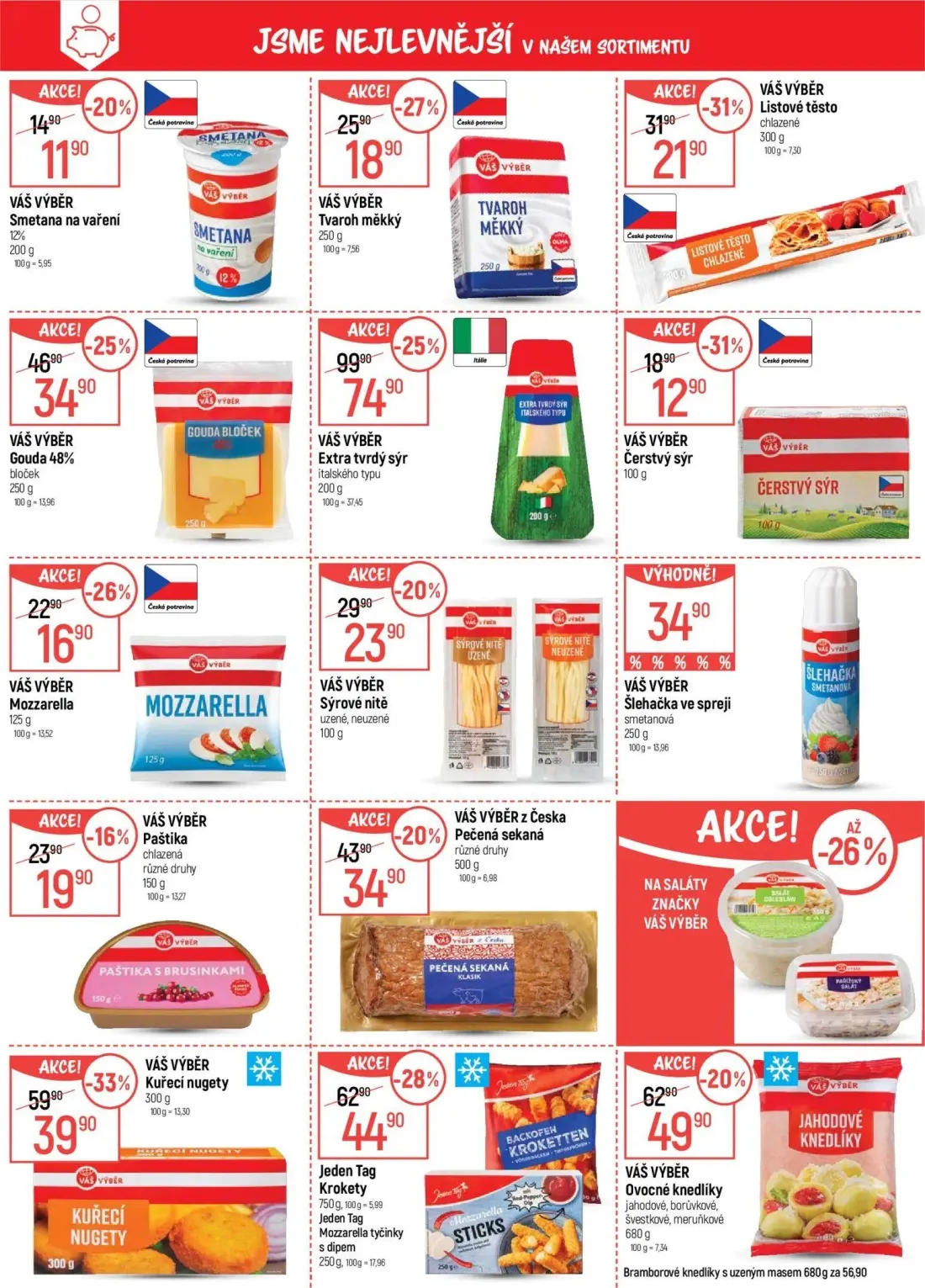 GLOBUS leták, strana 3 z 43 — Extra tvrdý sýr, Kuřecí nugety, Krokety