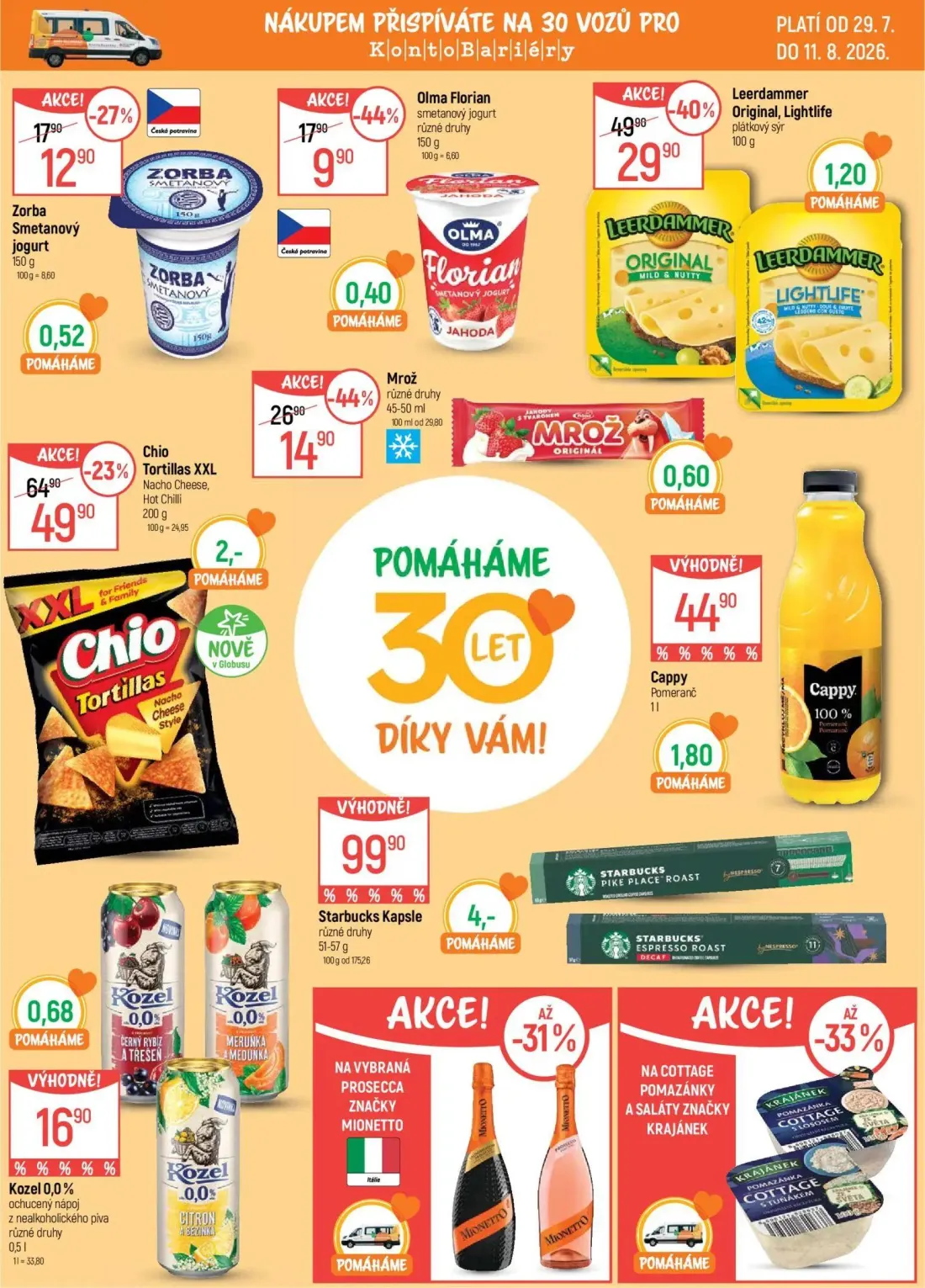 GLOBUS leták, strana 9 z 43 — Leerdammer Original, Lightlife, Chio Tortillas XXL Nacho Cheese, Hot Chilli, Mrož různé druhy