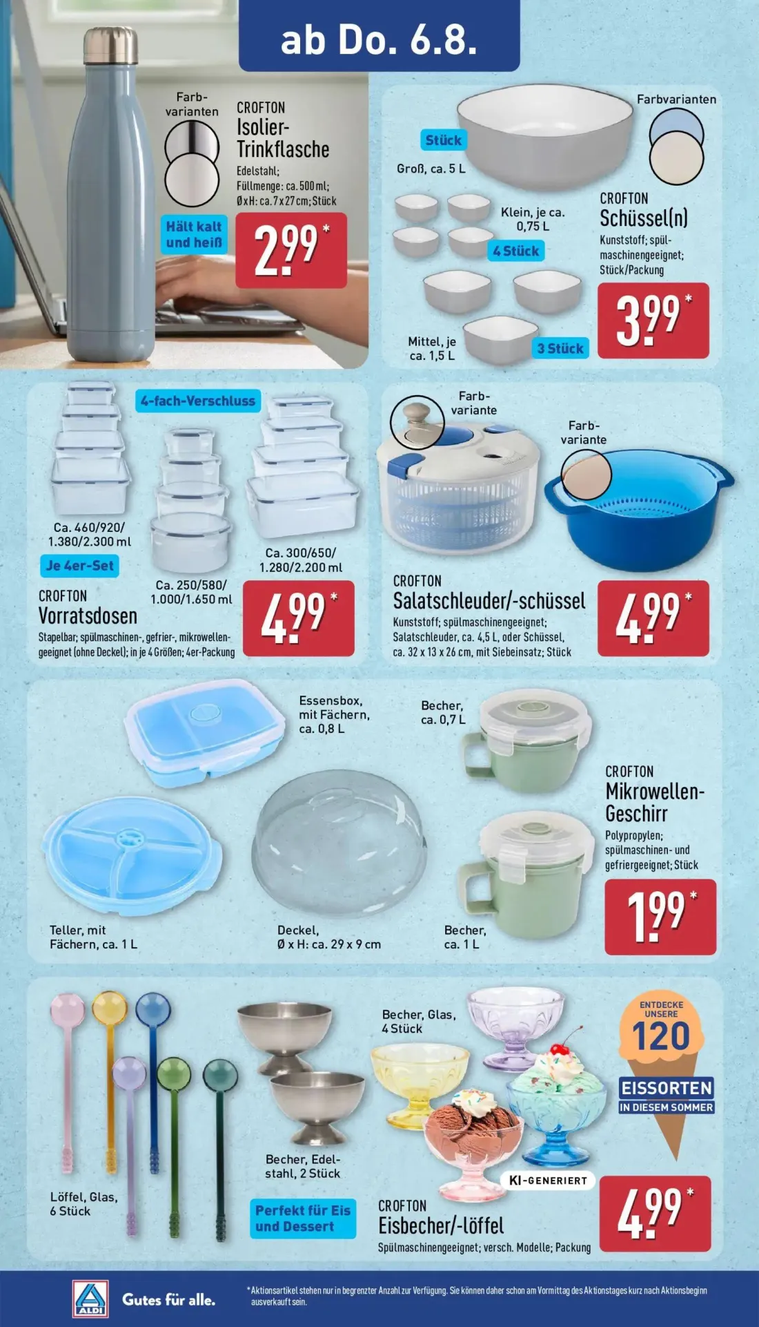 Aldi Nord Prospekt, Seite 20 von 40 — CROFTON Isolier-Trinkflasche, CROFTON Schüssel(n), CROFTON Vorratsdosen