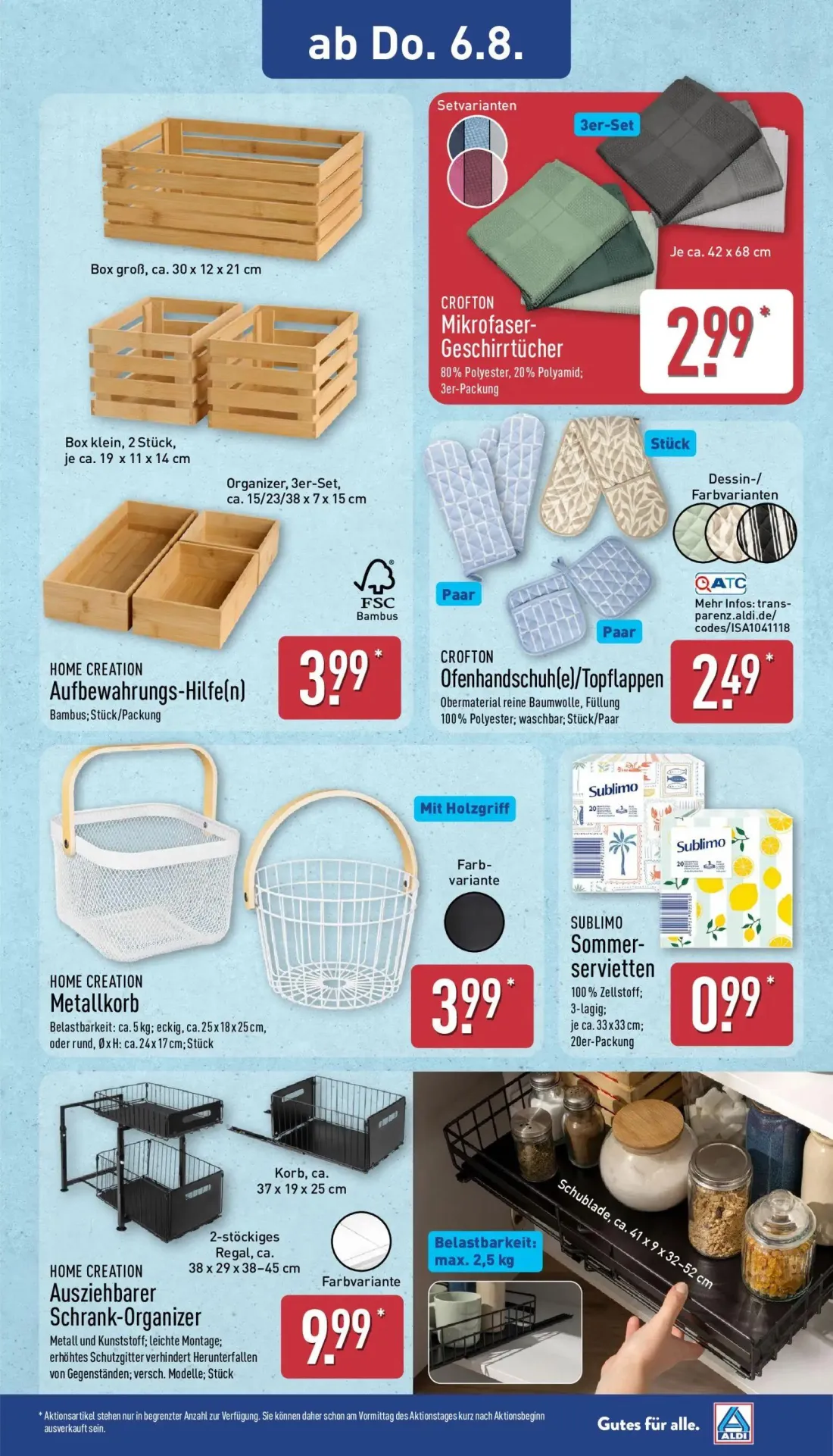 Aldi Nord Prospekt, Seite 21 von 40 — CROFTON Mikrofaser-Geschirrtücher, HOME CREATION Aufbewahrungs-Hilfe(n), CROFTON Ofenh…