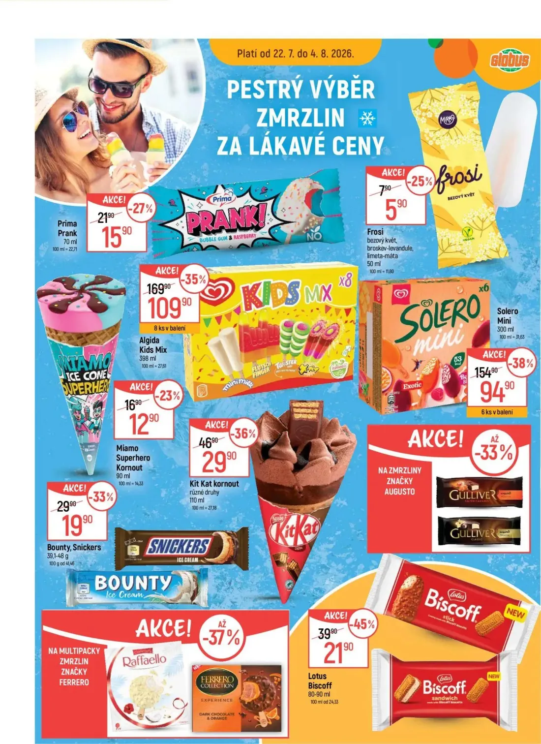 GLOBUS leták, strana 18 z 43 — Algida Kids Mix, Solero Mini, Lotus Biscoff