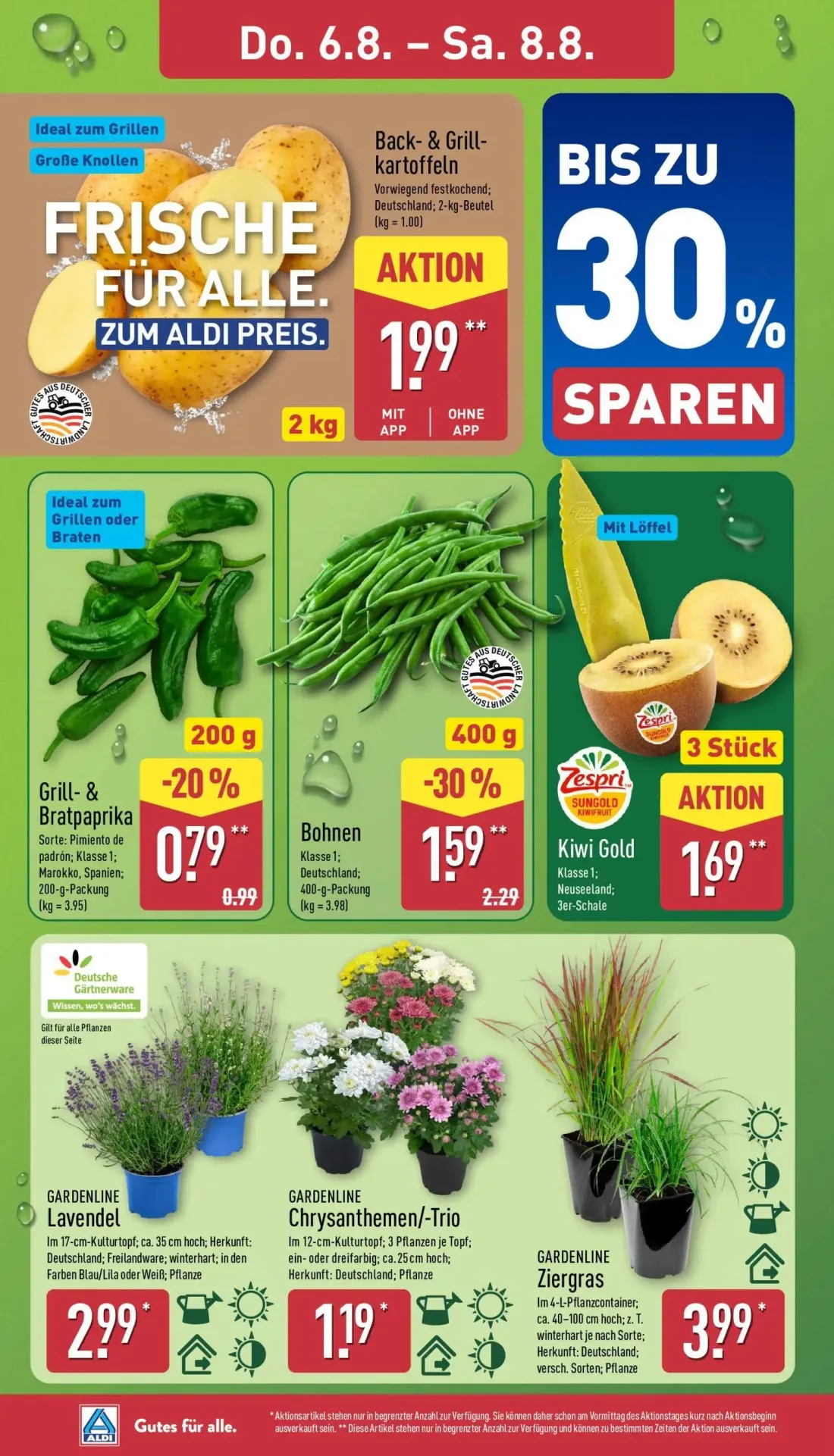 Aldi Nord Prospekt, Seite 26 von 40 — Bohnen, Grill- & Bratpaprika, Back- & Grillkartoffeln