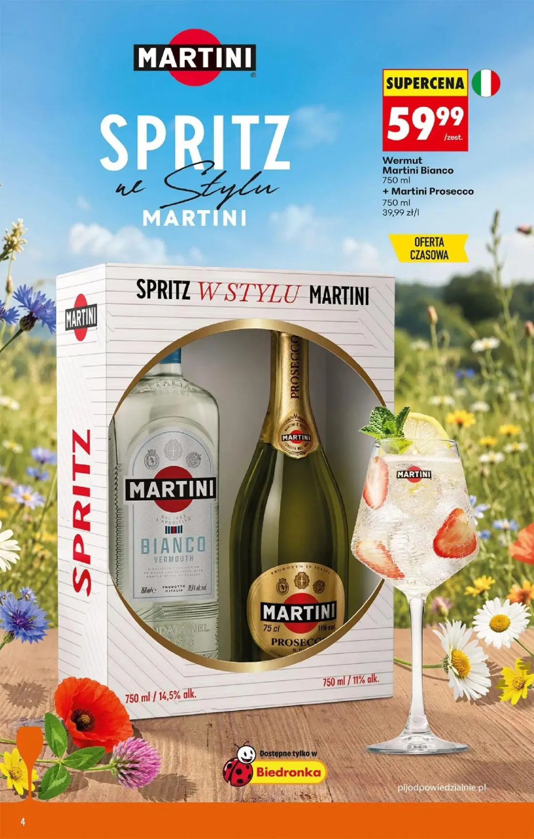 Biedronka gazetka, strona 4 z 36 — Martini Bianco + Martini Prosecco