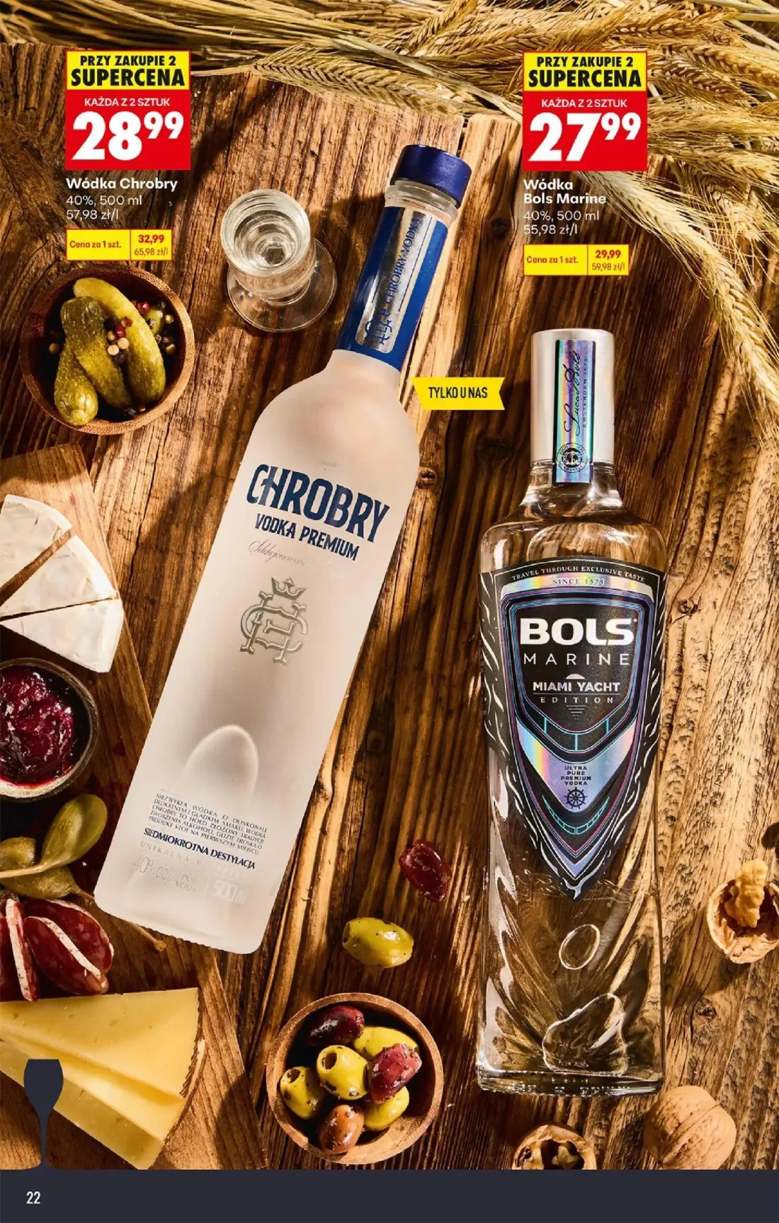 Biedronka gazetka, strona 22 z 36 — Wódka Chrobry, Wódka Bols Marine