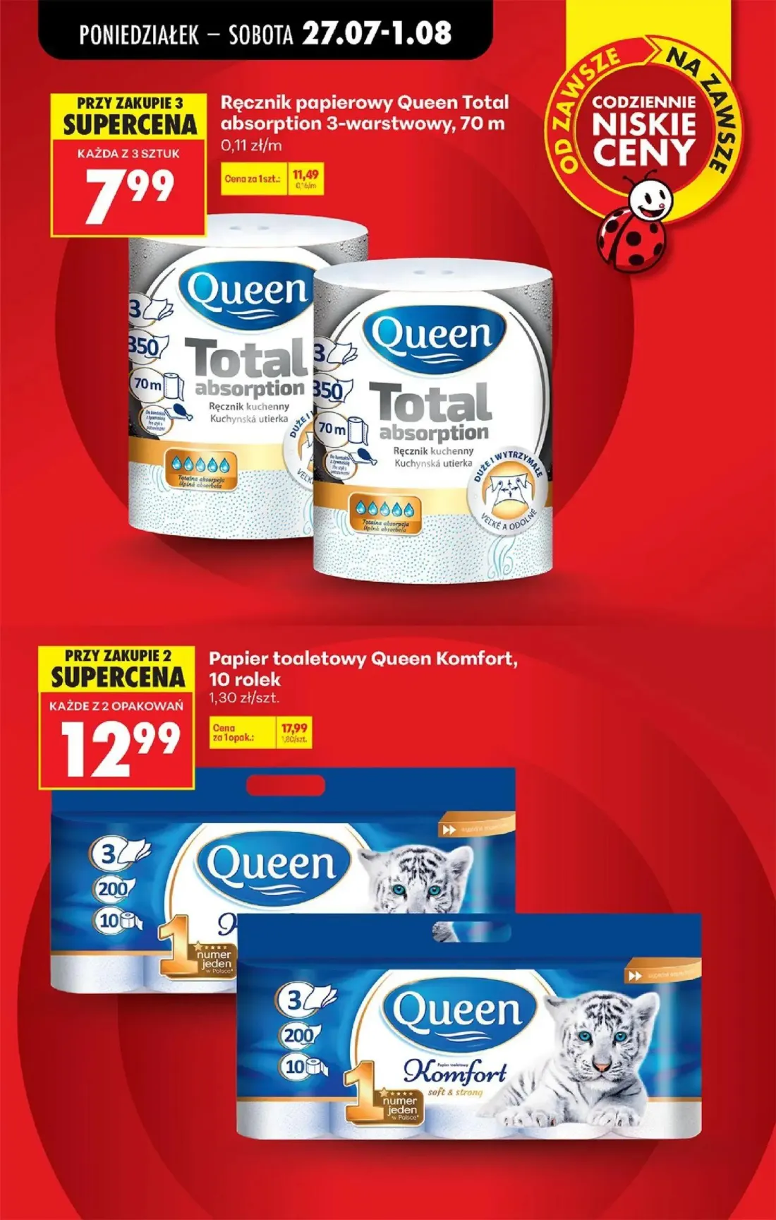 Biedronka gazetka, strona 20 z 93 — Papier toaletowy Queen Komfort, Ręcznik papierowy Queen Total absorption 3-warstwowy