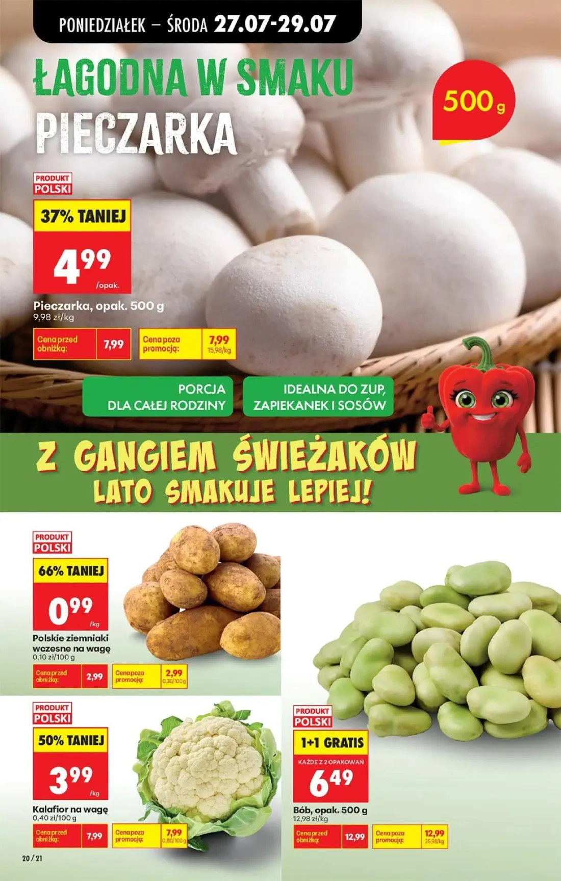 Biedronka gazetka, strona 25 z 93 — Bób, Kalafior na wagę, Pieczarka