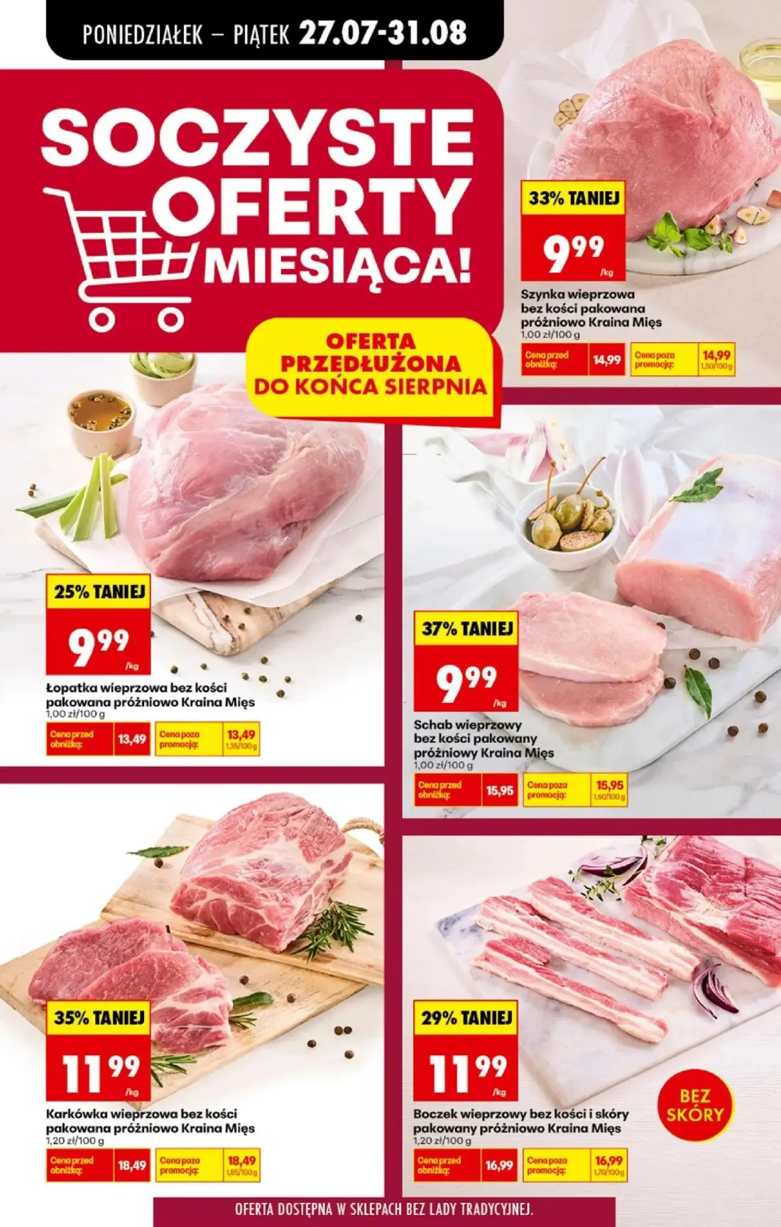 Biedronka gazetka, strona 36 z 93 — Karkówka wieprzowa bez kości pakowana próżniowo Kraina Mięs, Schab wieprzowy bez kości p…