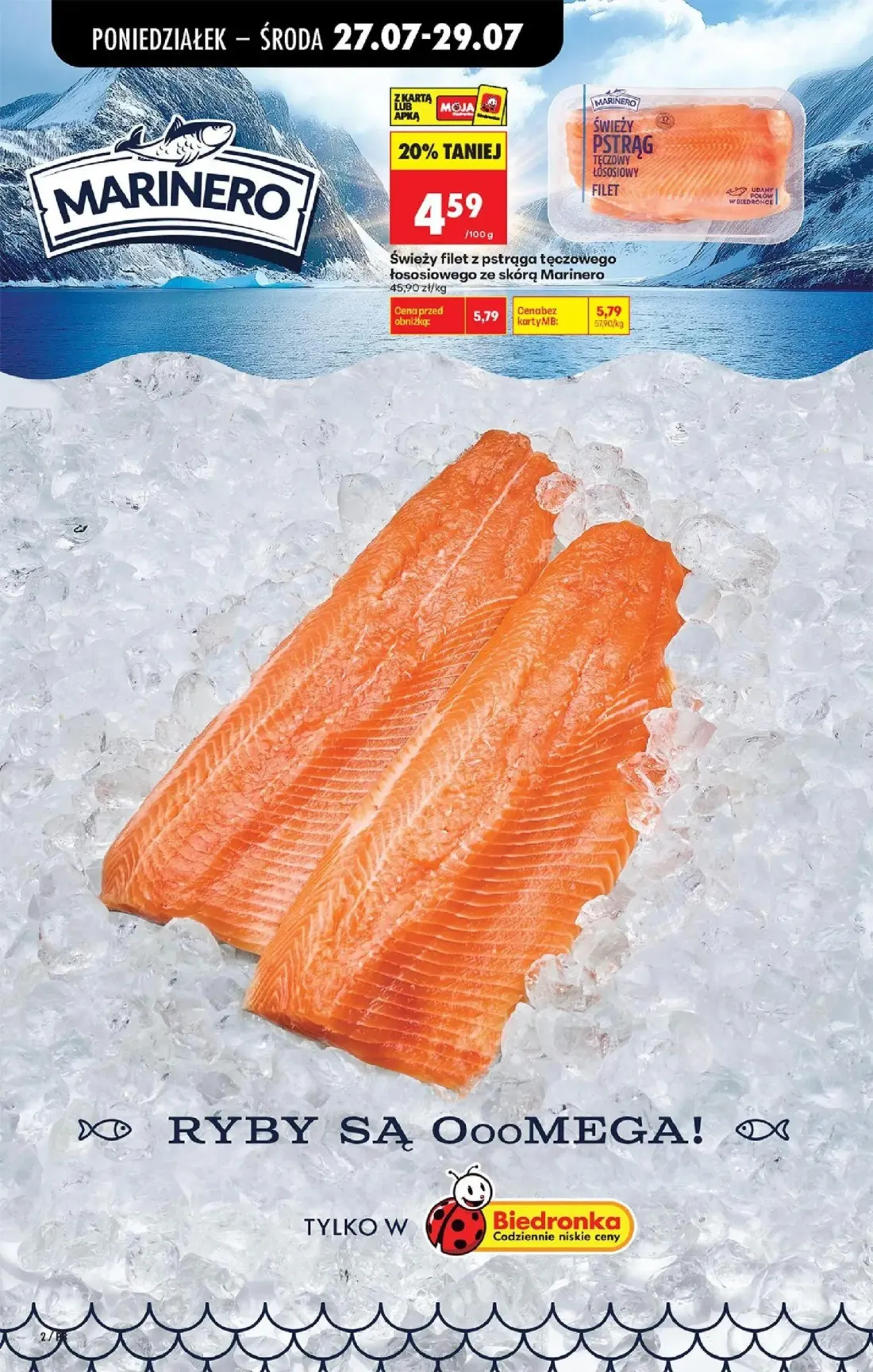 Biedronka gazetka, strona 37 z 93 — Świeży filet z pstrąga tęczowego łososiowego ze skórą Marinero