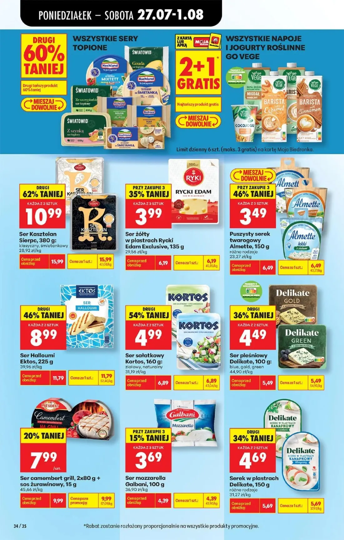 Biedronka gazetka, strona 48 z 93 — Ser Kasztelan Sierpc, Puszysty serek twarogowy Almette, Ser Halloumi Ektos
