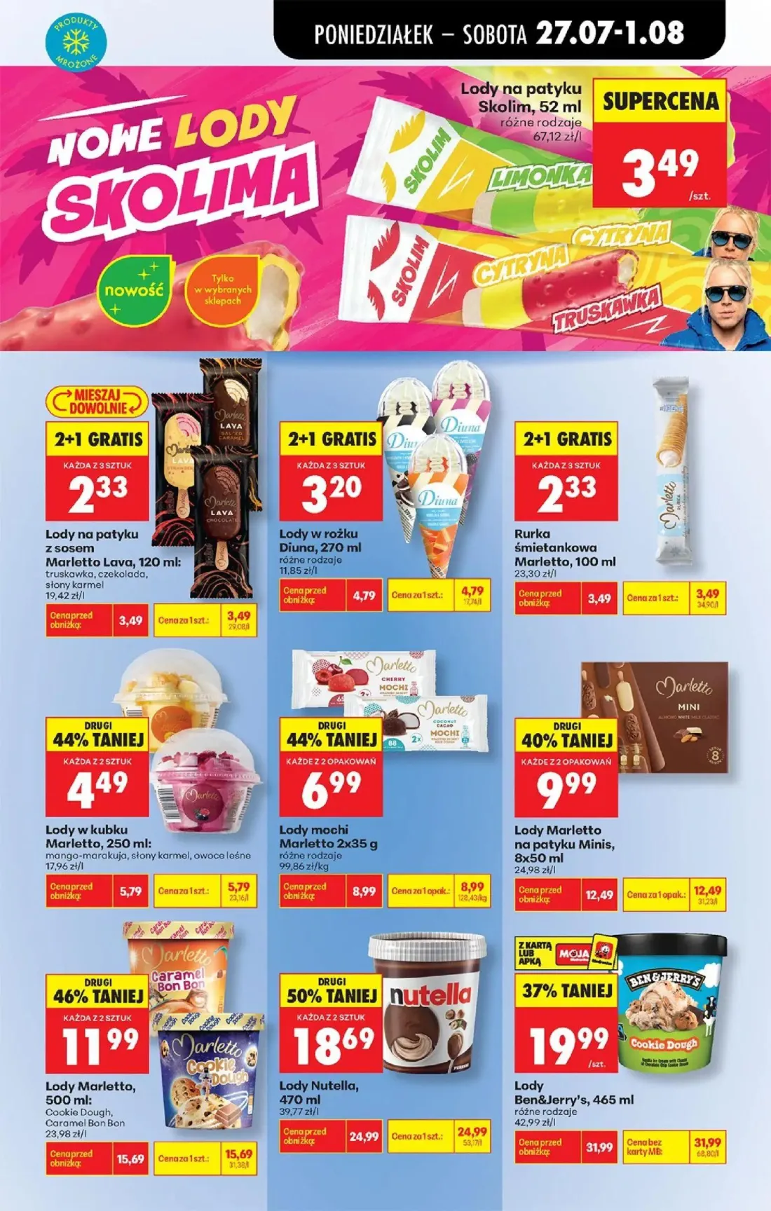Biedronka gazetka, strona 51 z 93 — Lody Ben&Jerry's, Lody Nutella, Lody Marletto