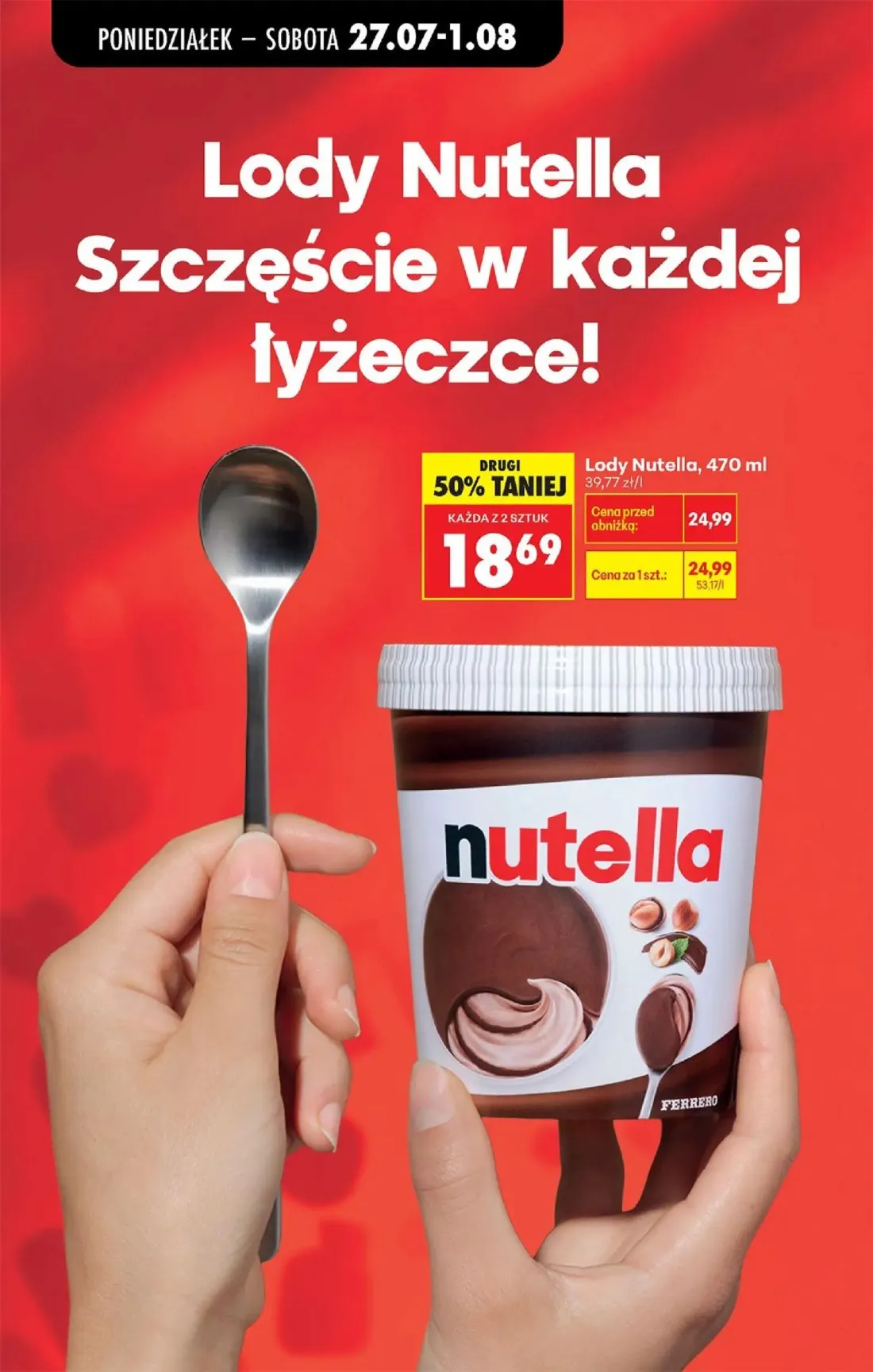 Biedronka gazetka, strona 52 z 93 — Lody Nutella