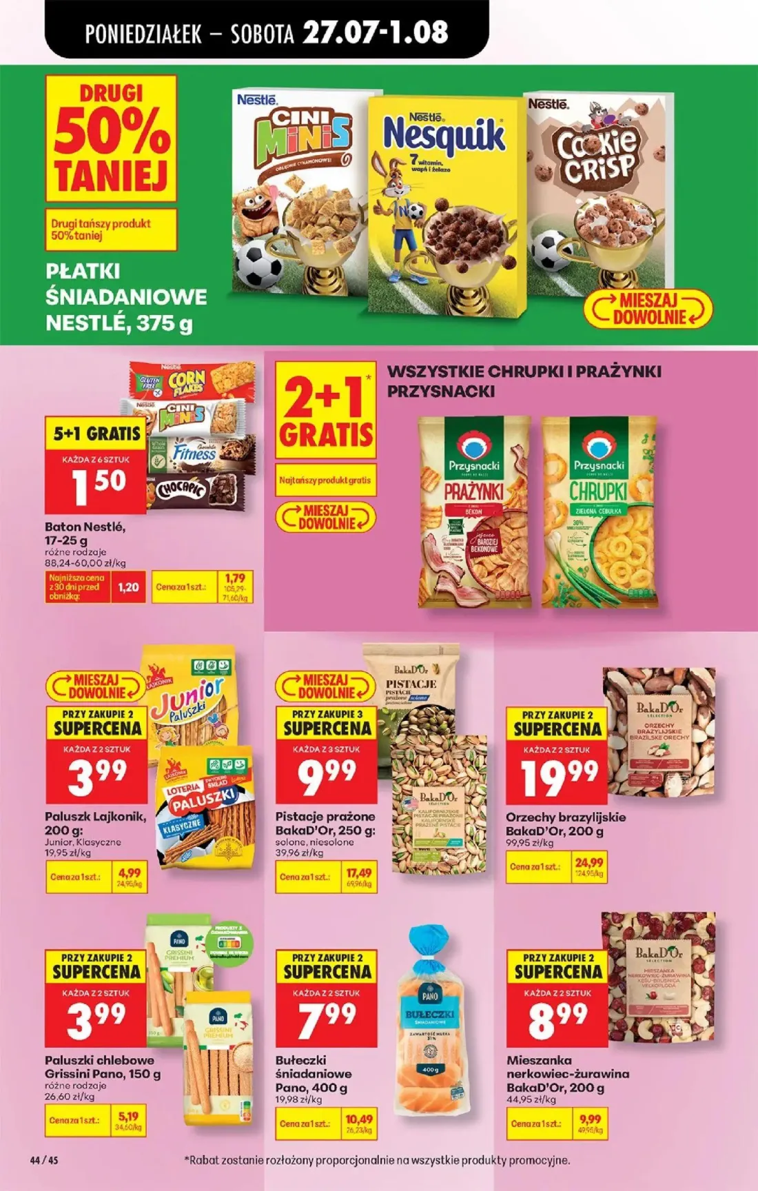 Biedronka gazetka, strona 64 z 93 — Pistacje prażone BakaD'Or, Orzechy brazylijskie BakaD'Or, Bułeczki śniadaniowe Pano