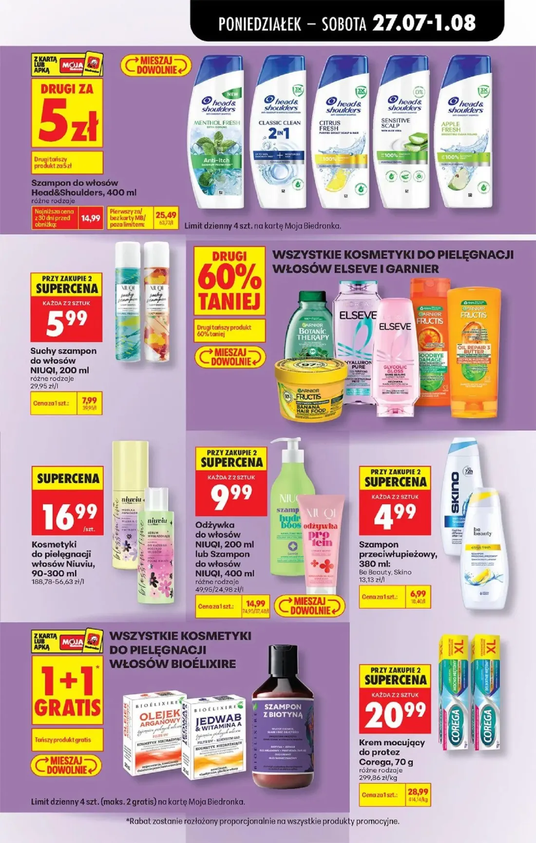 Biedronka gazetka, strona 81 z 93 — Head&Shoulders, Krem mocujący do protez Corega, Odżywka do włosów NIUQI