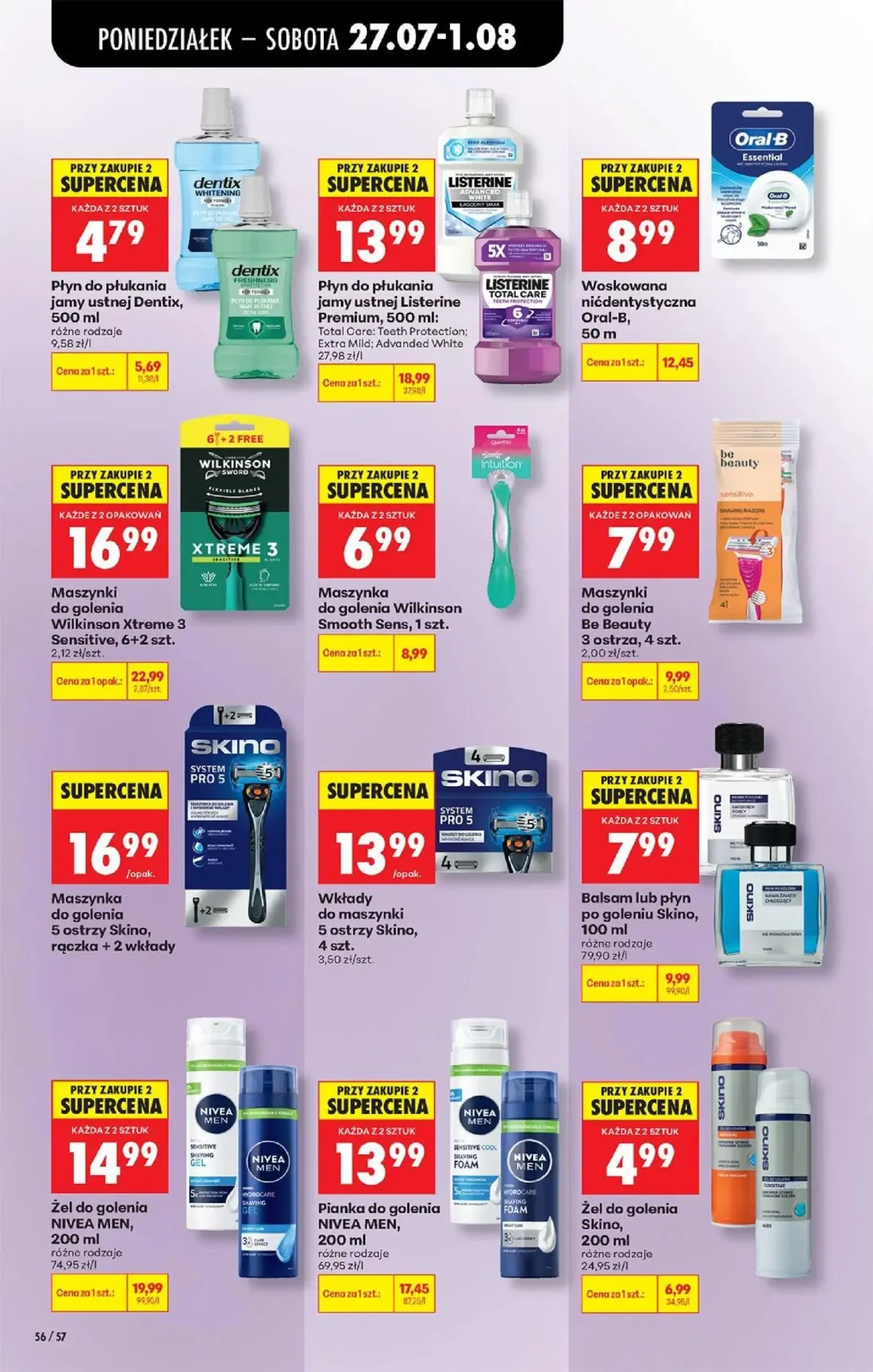 Biedronka gazetka, strona 82 z 93 — Maszynki do golenia Wilkinson Xtreme 3 Sensitive, Płyn do płukania jamy ustnej Listerine…