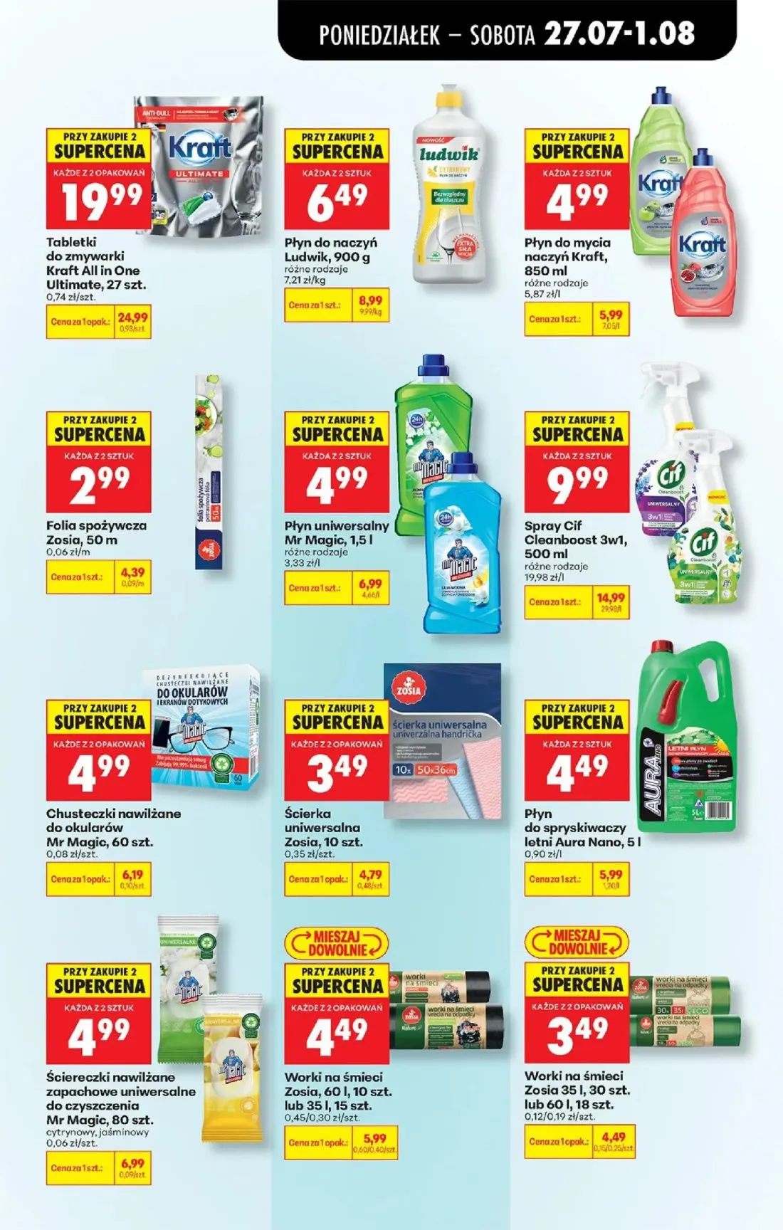 Biedronka gazetka, strona 87 z 93 — Tabletki do zmywarki Kraft All in One Ultimate, 27 szt., Spray Cif Cleanboost 3w1, 500 m…