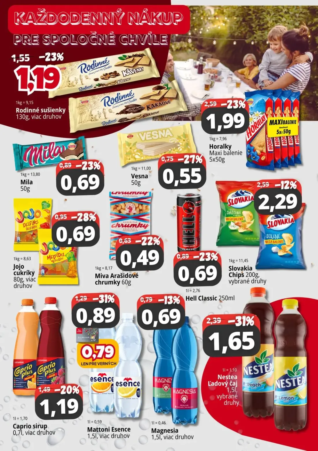 Cba Komfos leták, strana 3 z 4 — Nestea Ľadový čaj, Horalky Maxi balenie, Mattoni Esence
