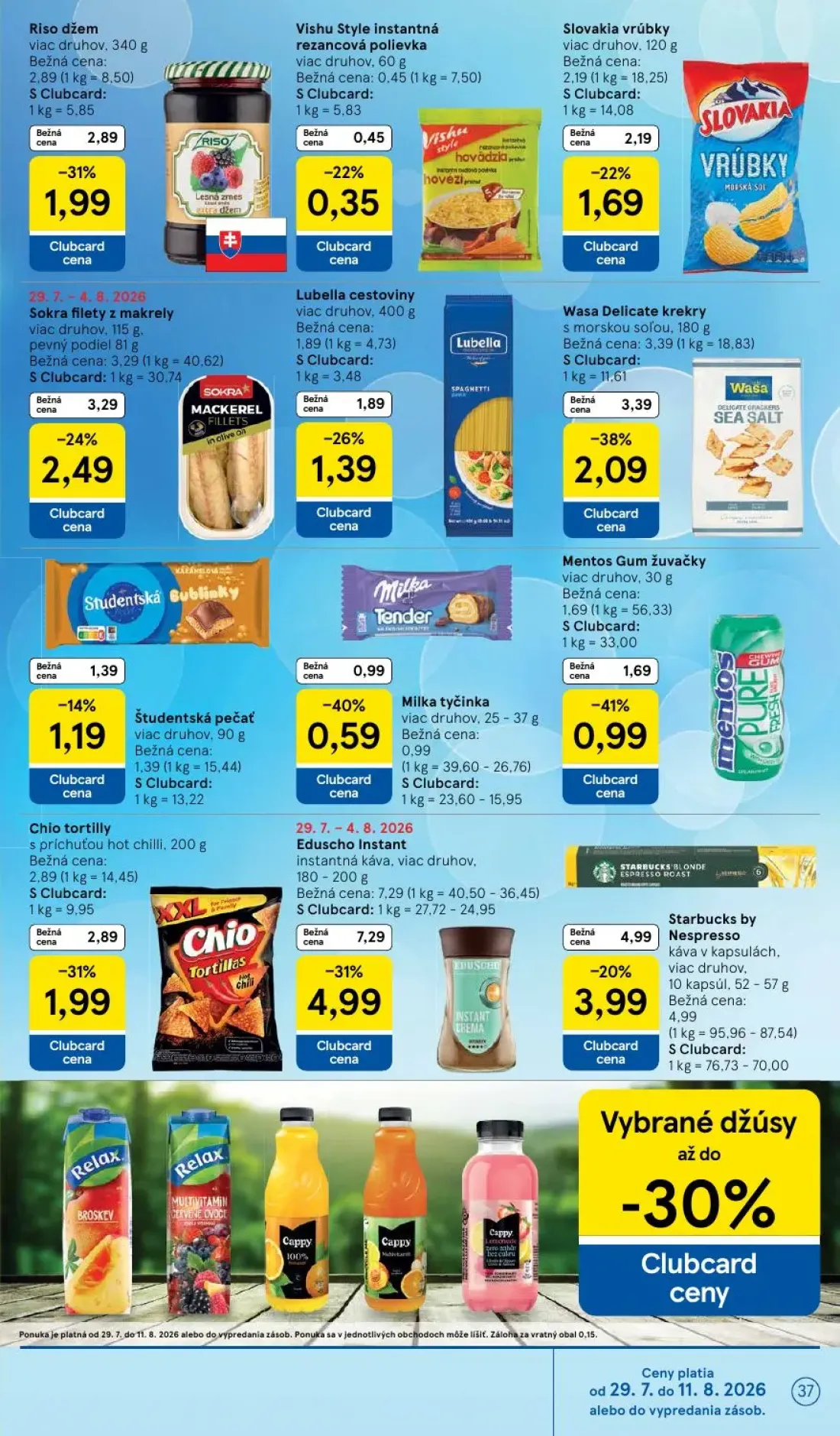 Tesco leták, strana 37 z 53 — Eduscho Instant instantná káva, Wasa Delicate krekry, Starbucks by Nespresso káva v kapsulách