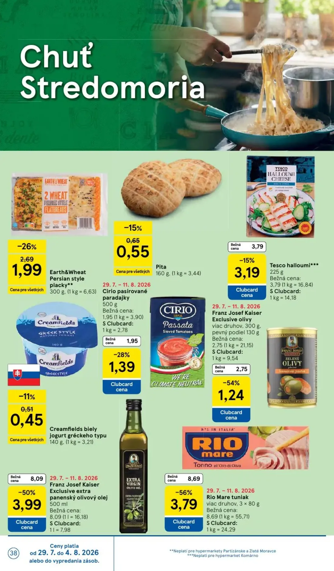 Tesco leták, strana 38 z 53 — Rio Mare tuniak, Franz Josef Kaiser Exclusive extra panenský olivový olej, Franz Josef Kaiser …