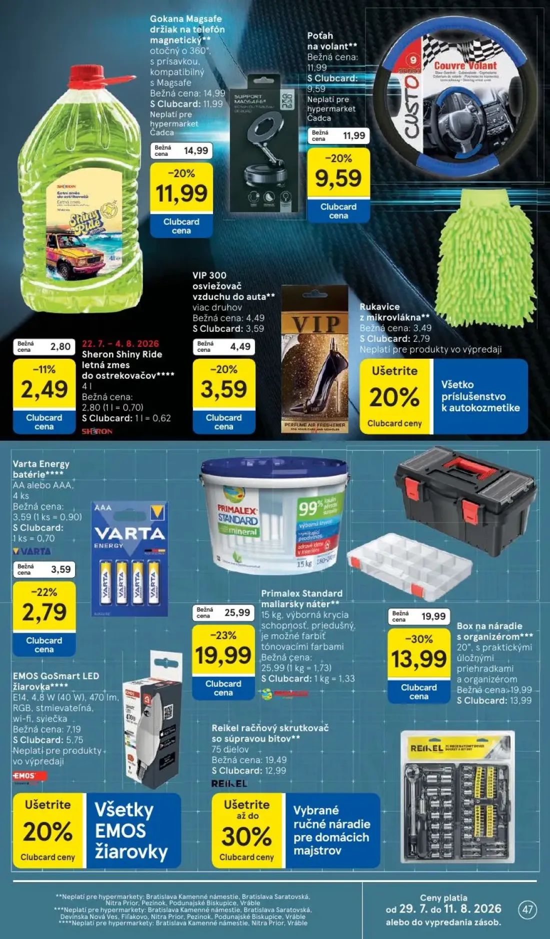 Tesco leták, strana 47 z 53 — Primalex Standard maliarsky náter, Box na náradie s organizérom, Gokana Magsafe držiak na tele…