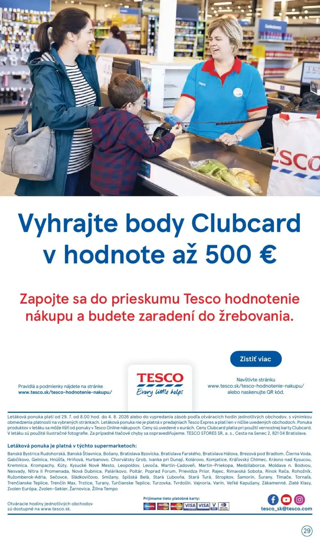 Tesco Supermarket leták, strana 29 z 30 — Clubcard body