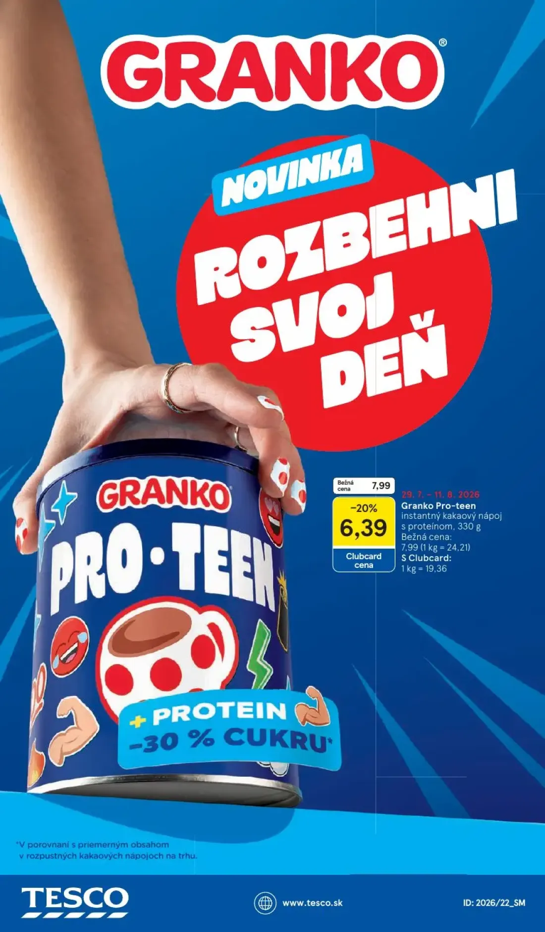 Tesco Supermarket leták, strana 30 z 30 — Granko Pro-teen instantný kakaový nápoj s proteínom