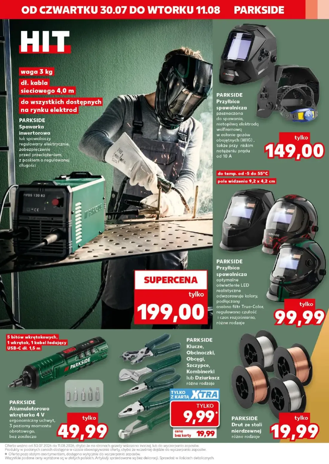 Kaufland gazetka, strona 9 z 18 — PARKSIDE Klucze, Obcinaczki, Obcęgi, Szczypce, Kombinerki lub Dziurkacz, PARKSIDE Spawarka…